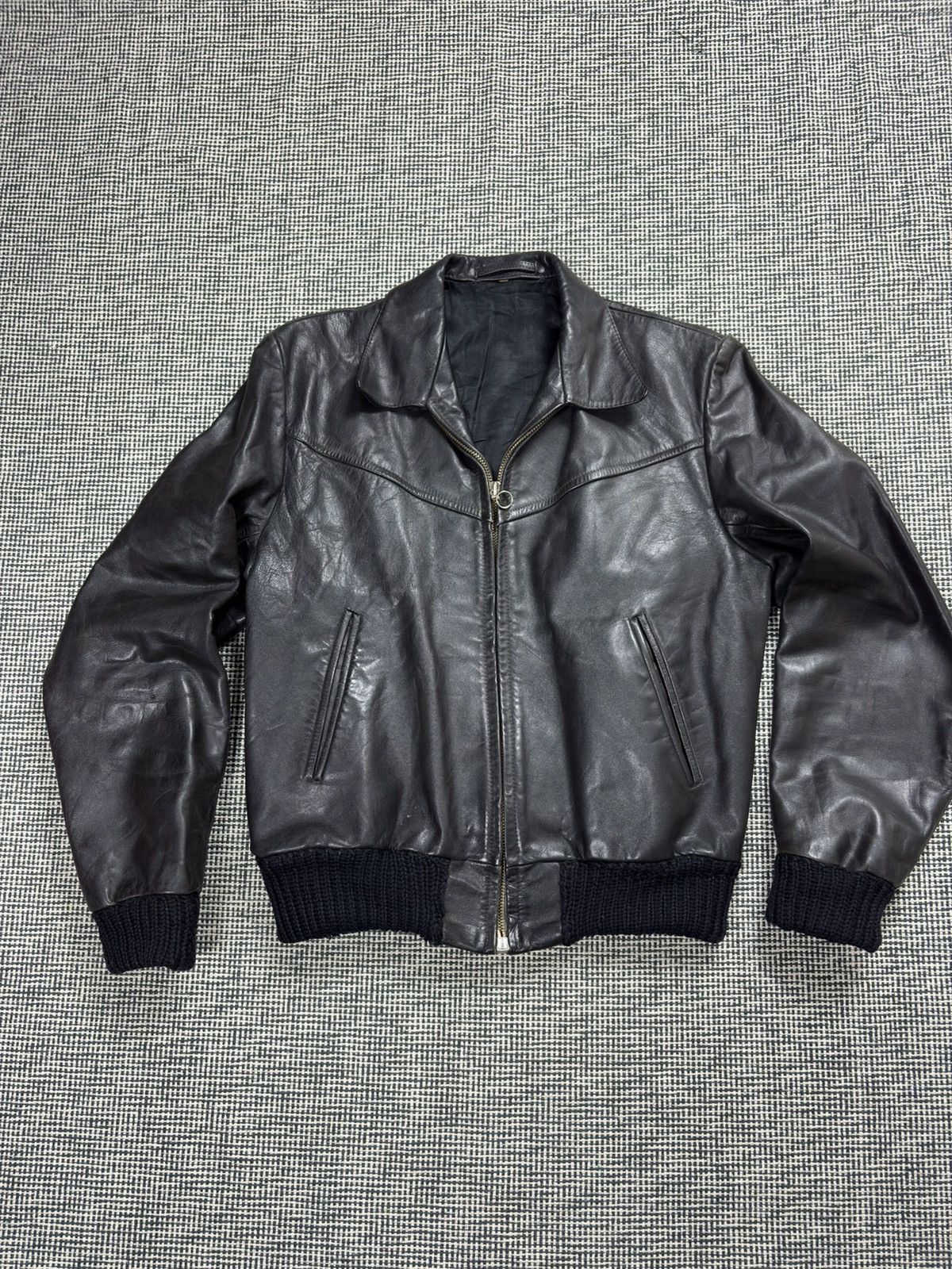 Leather WW2 40s Germany cropped cyclist leather bomber jacket grail Size US M / EU 48-50 / 2 - 2 Thumbnail