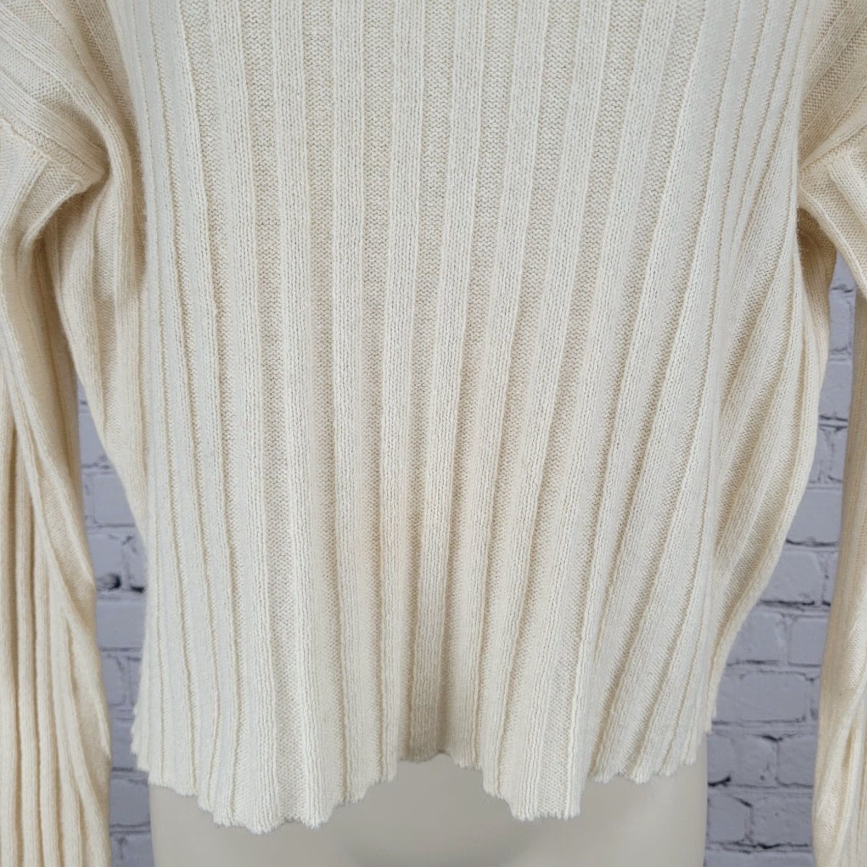 Madewell Madewell Sweater Ivory Wool Blend Ribbed Boxy Pullover Crew Neck Size Small S Size S / US 4 / IT 40 - 6 Thumbnail