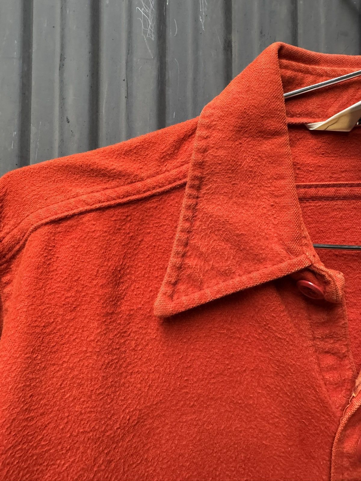 Woolrich Woolen Mills Vintage Woolrich Wool Work Shirt — Orange Brushed Flannel Size US M / EU 48-50 / 2 - 2 Thumbnail