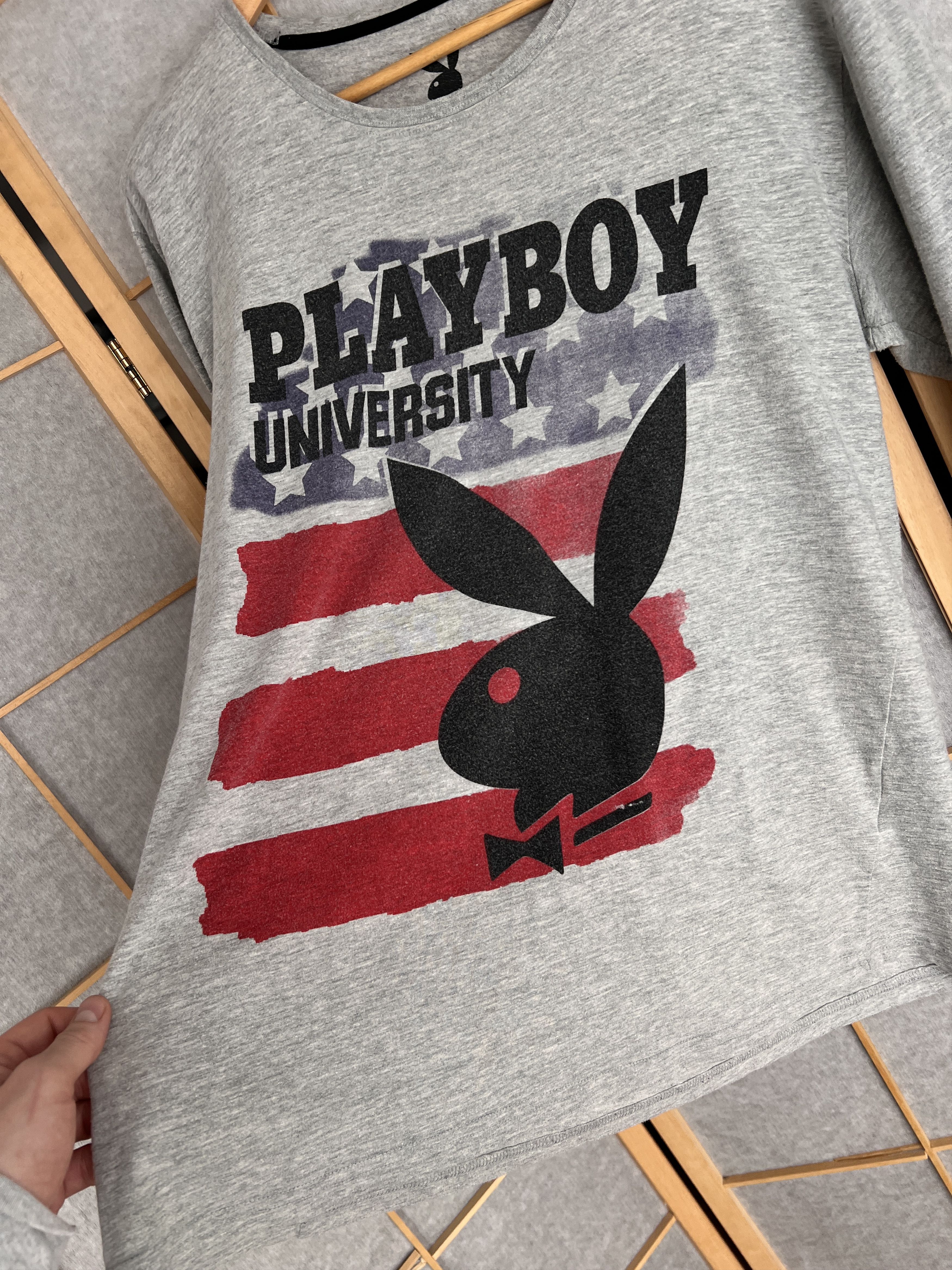 Playboy Indie sleaze Y2K Playboy USA longsleeve t shirt printed flag Size US L / EU 52-54 / 3 - 2 Thumbnail