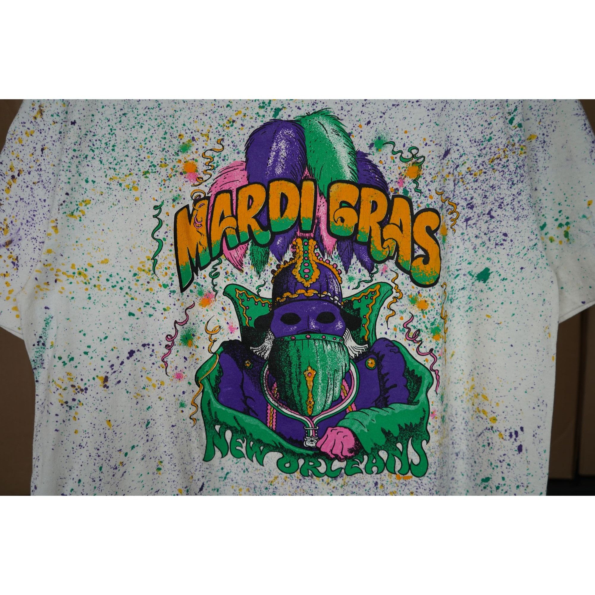 Vintage 90s Mardi Gras New Orlean L Vintage Tshirt #381 Size US L / EU 52-54 / 3 - 3 Thumbnail