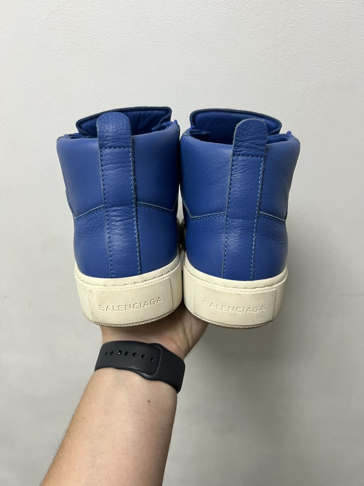 Balenciaga Balenciaga Arena Navy Blue Suede White Leather High Tops Size US 9 / EU 42 - 5 Thumbnail