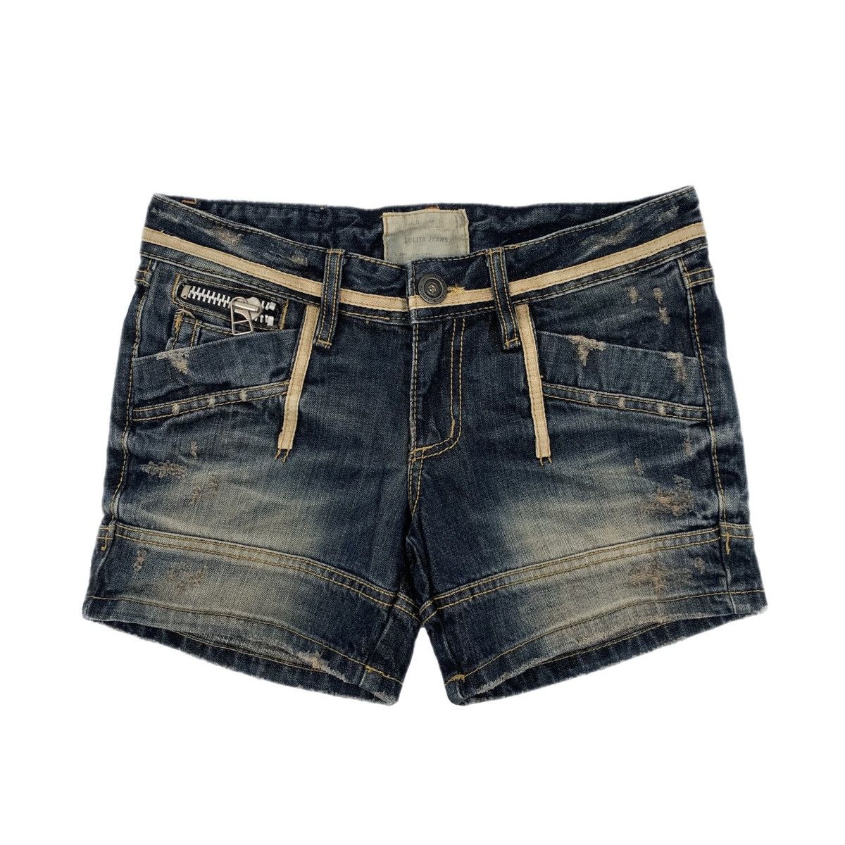 If Six Was Nine Lolita Distressed Denim Shorts Size 29" - 1 Thumbnail
