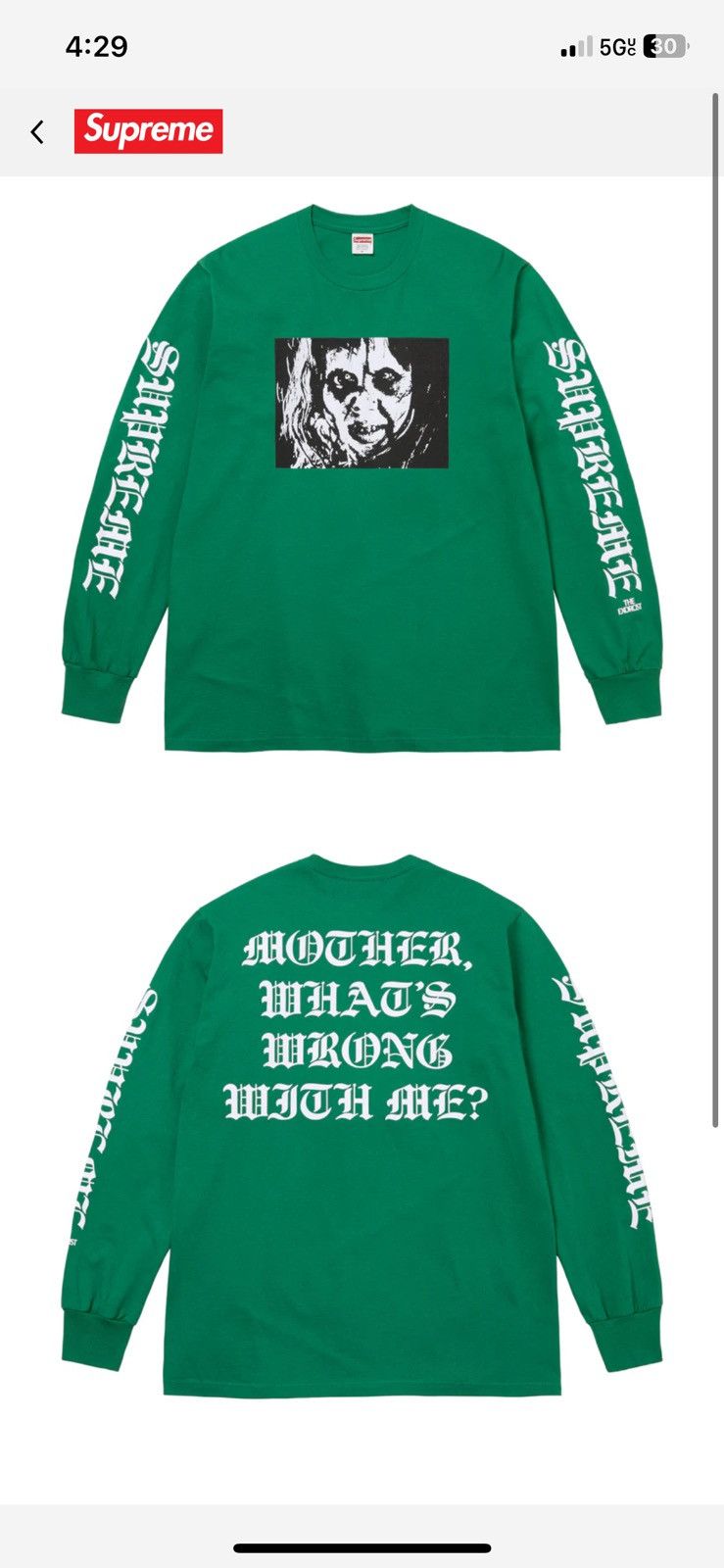 Supreme/The Exorcist Mother L/S Tee Supreme Exorcist Tee | Grailed