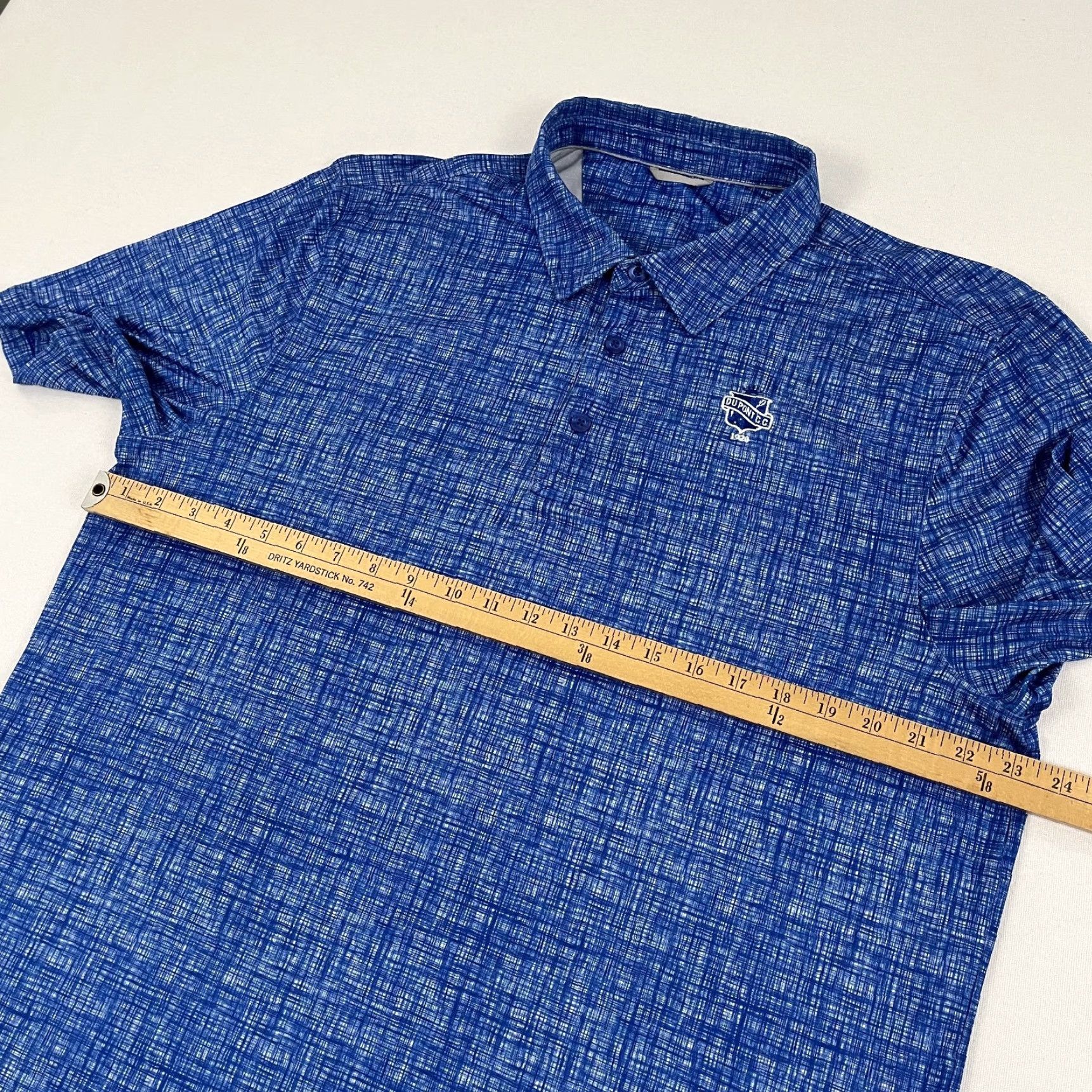 Cutter & Buck Dupont Country Club Golf Polo Shirt Men XL Blue Performance Stretch Preppy Sport Size US XL / EU 56 / 4 - 5 Thumbnail