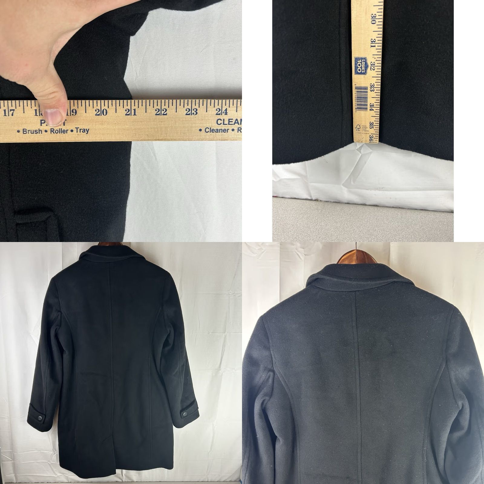 Vintage LL Bean Womens 12 Reg Black Lambswool Preppy Long Overcoat Quiet Luxury Outdoor Overcoat BlacK Lambswool 90s Preppy City Ivy Womens Size XL / US 12-14 / IT 48-50 - 8 Thumbnail