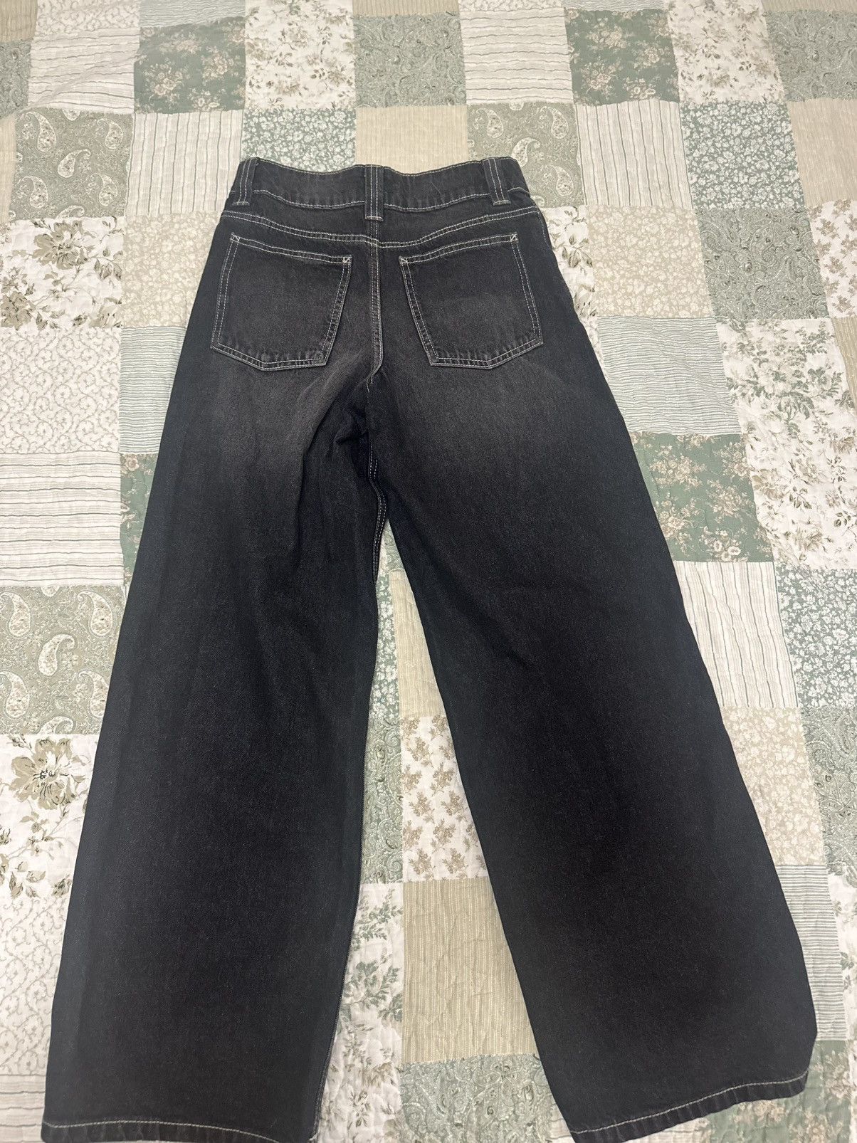 Other Cropp black high-waisted wide-leg jeans Size 32" / US 10 / IT 46 - 2 Thumbnail
