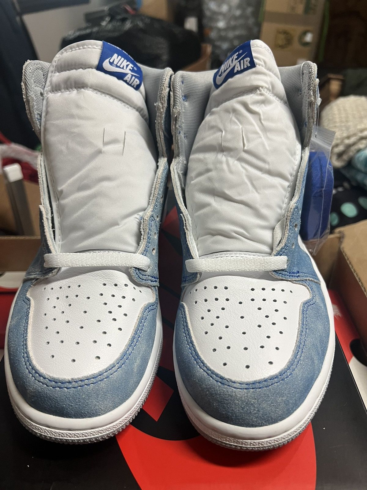 image of Jordan Nike Hyper Royal Jordan 1 High Shoes in Hyper Royal Sail, Men's (Size 9)