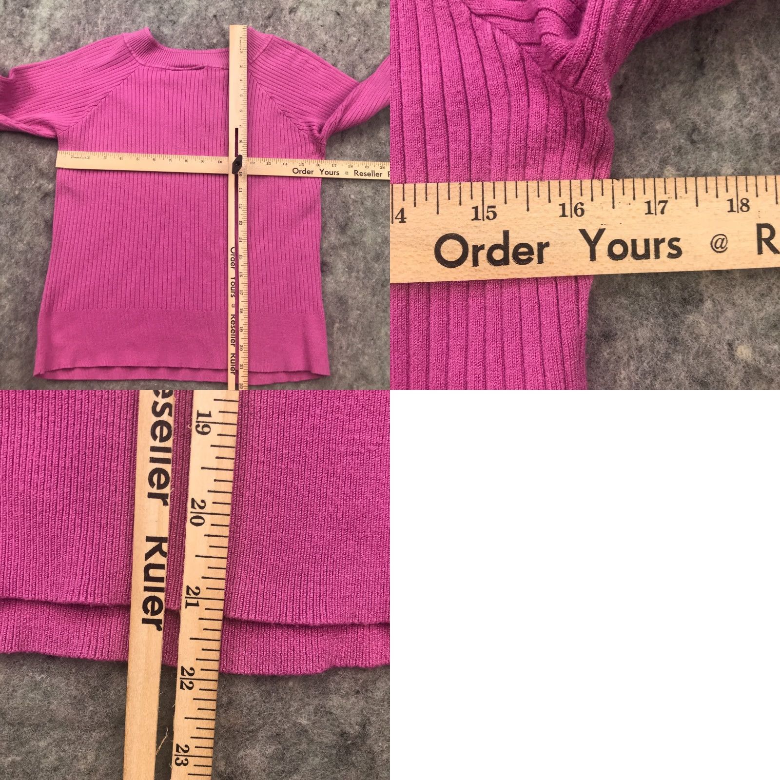 Pinko B. Moss Sweater Womens Pink V-Neck Knit 3/4 Sleeve Stretchy Rayon Large Size L / US 10 / IT 46 - 8 Thumbnail
