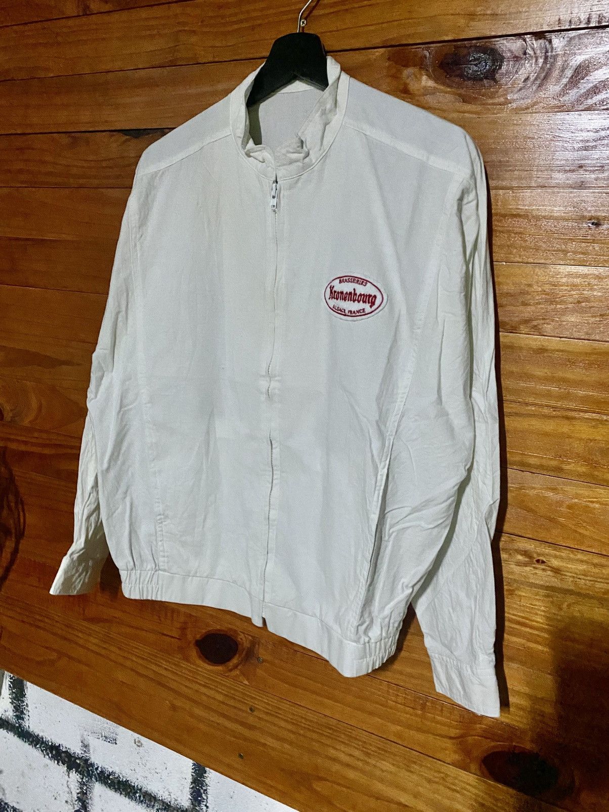 Vintage Kronenbourg Brasseries Alsace France White Zip Jacket Size US M / EU 48-50 / 2 - 5 Thumbnail