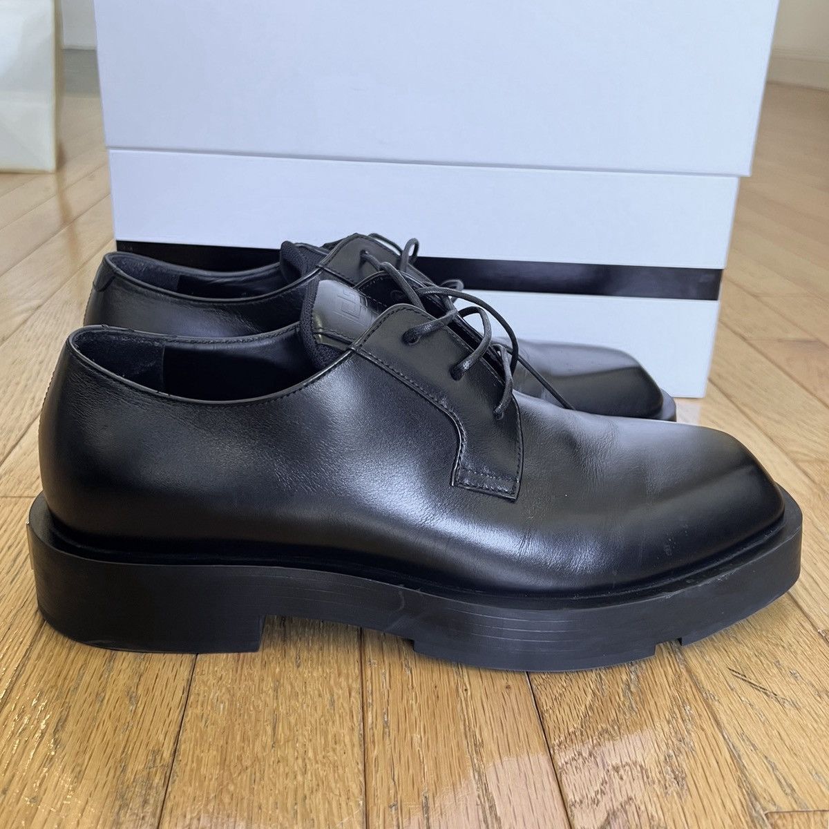 Givenchy Givenchy Black Squared Lace-Up Derbys Size US 8 / EU 41 - 4 Thumbnail