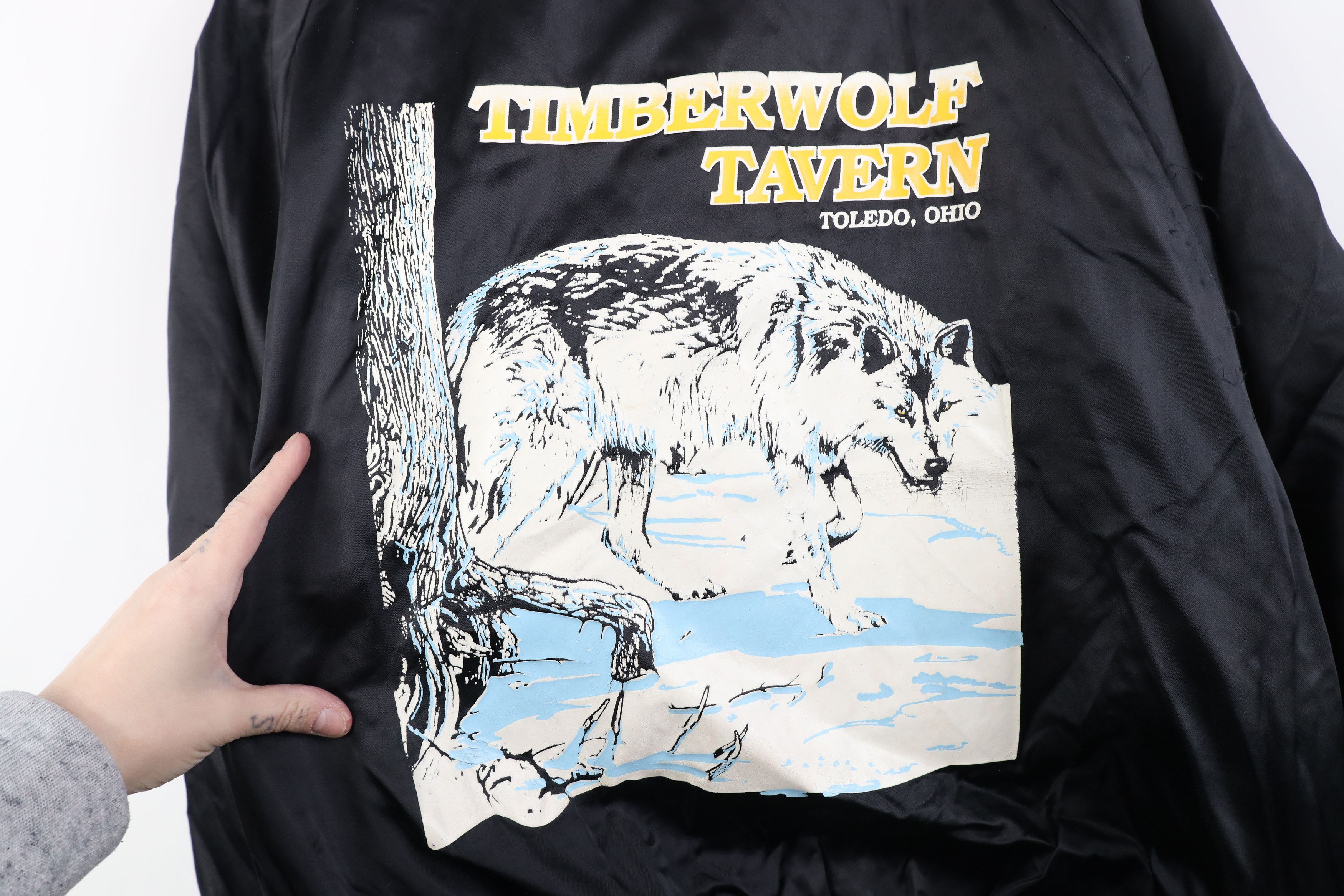Vintage Vintage 80s Tavern Toledo Ohio Wolf Satin Bomber Jacket USA Size US XXL / EU 58 / 5 - 12 Thumbnail