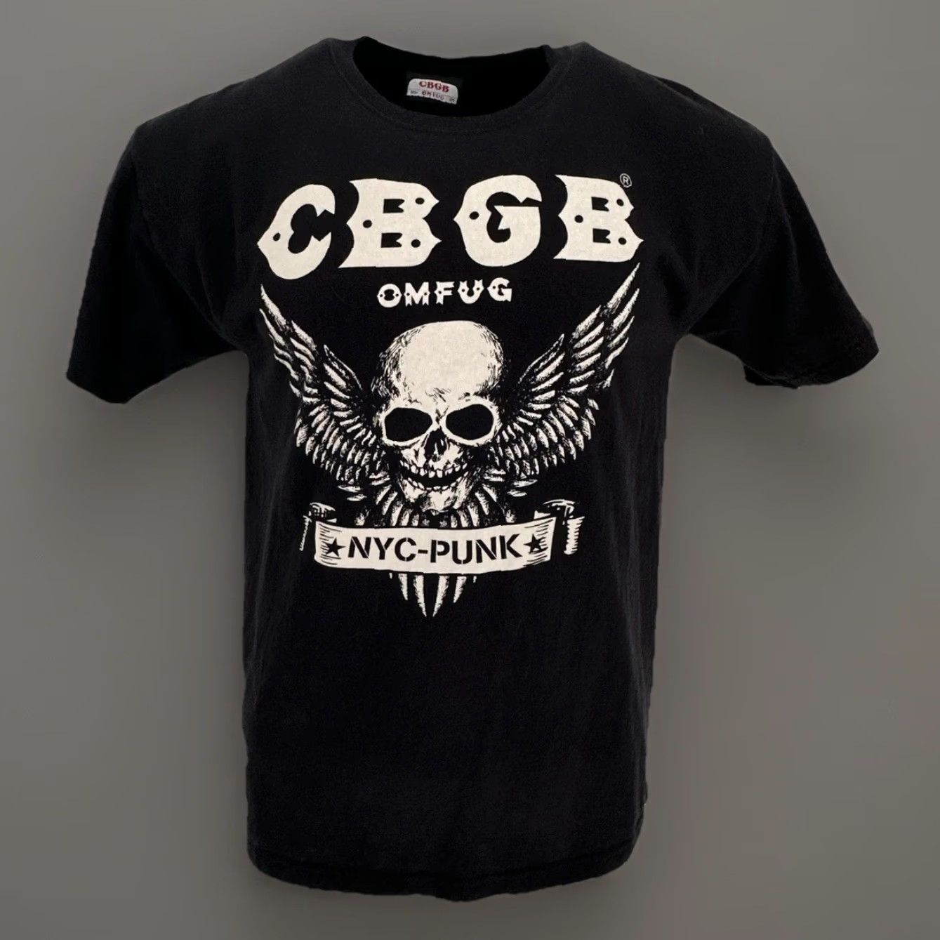 Vintage VINTAGE CBGB Shirt Mens M Black NYC Punk Skull Wings Graphic OMFUG Music Band Shirt Mens Small/Medium Size US M / EU 48-50 / 2 - 2 Thumbnail