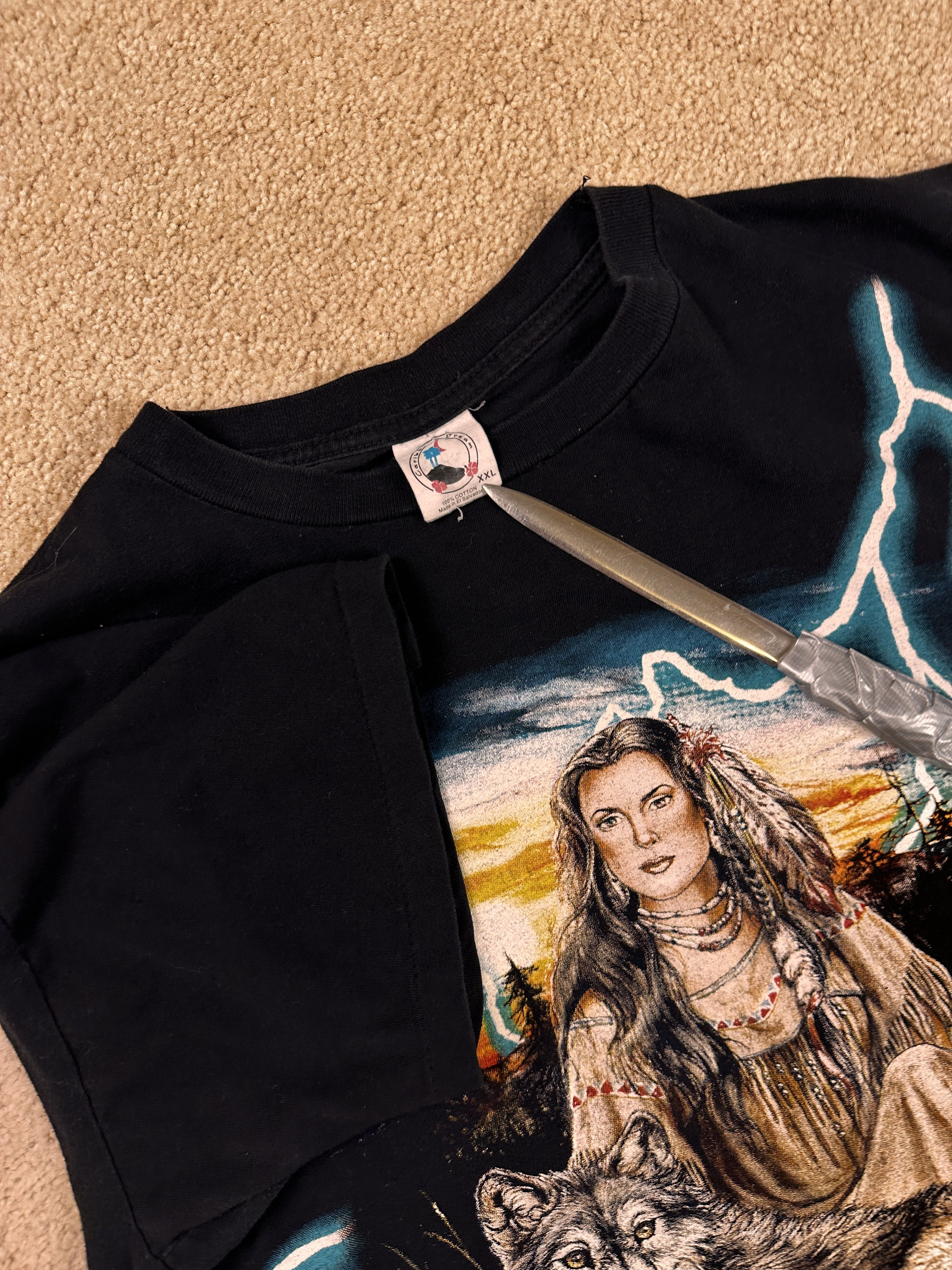 Other Vintage USA Thunder Lightning Native Wolf AOP T-Shirt XXL Size US XXL / EU 58 / 5 - 6 Thumbnail