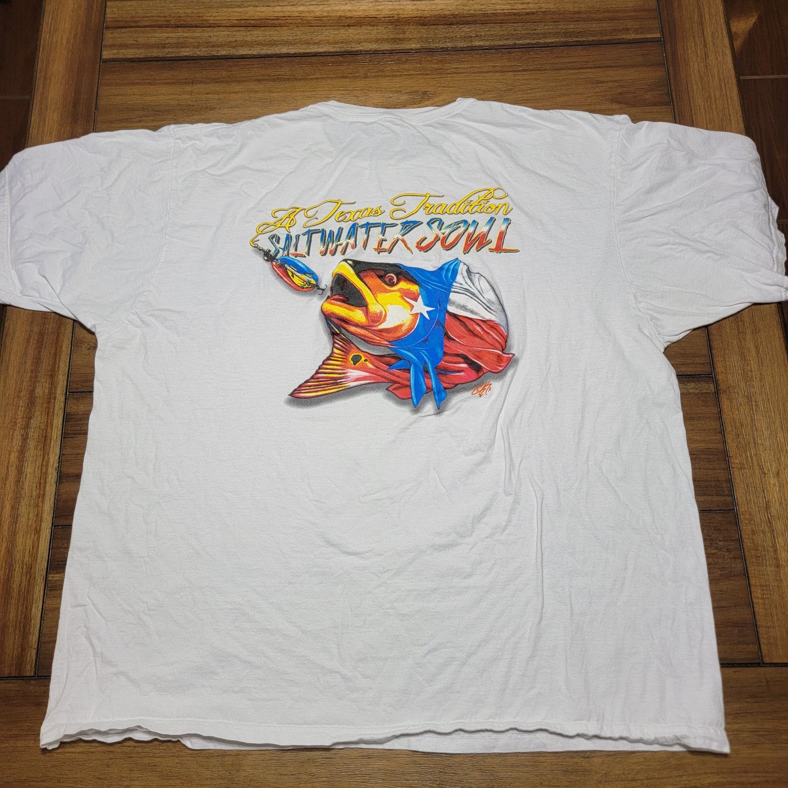 Anvil Salt Water Soul Unisex Tee (Anvil) "A Texas Tradition" - 2X Size US XXL / EU 58 / 5 - 1 Thumbnail