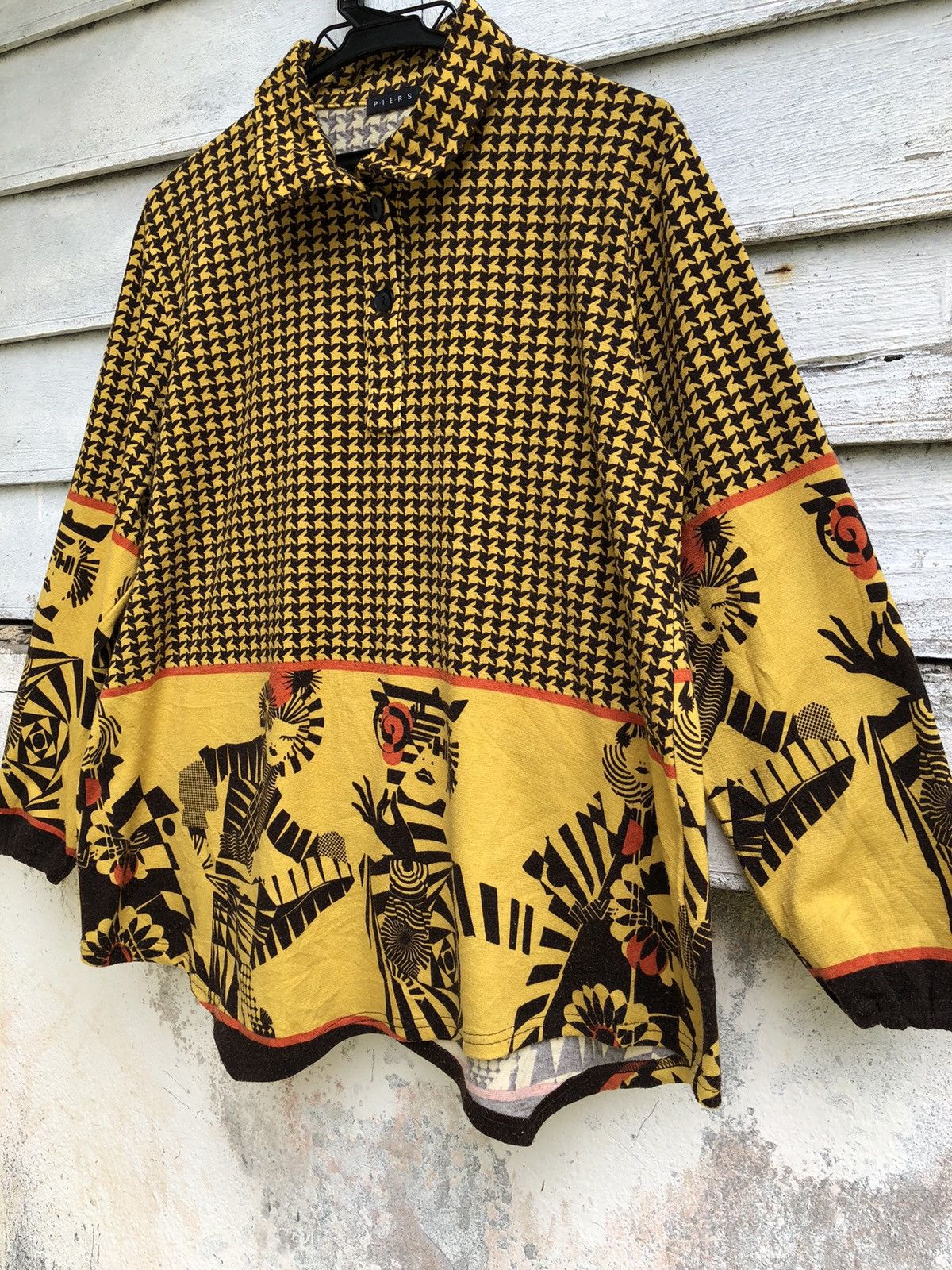 Art Comes First × Japanese Brand PIERS Houndstooth Arts Long Sleeve Size S / US 4 / IT 40 - 2 Thumbnail