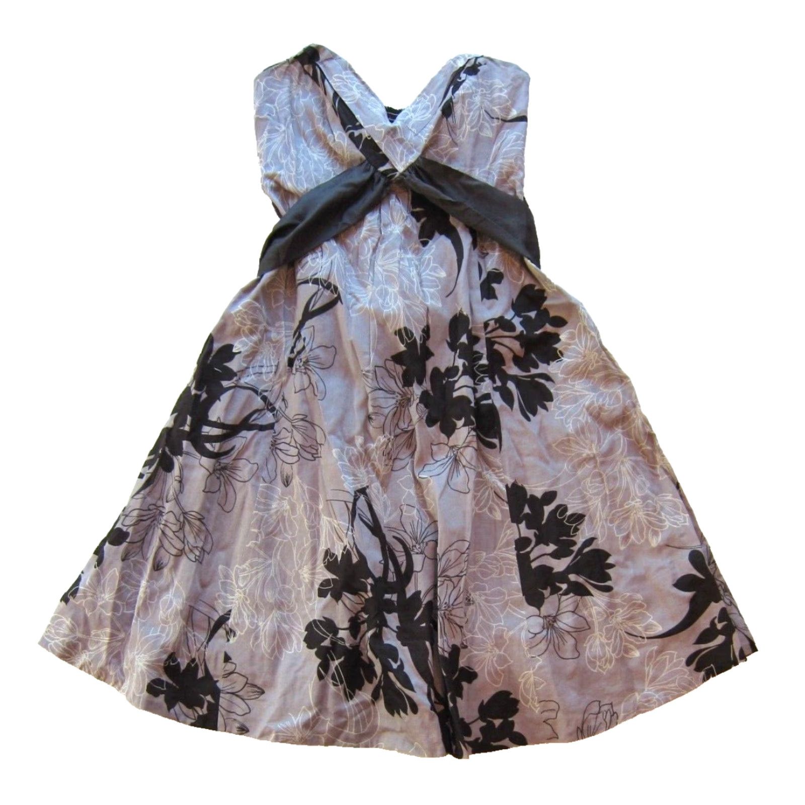 Soeur Moulinette Soeurs Cotton Purple Brown Floral Strapless Sleeveless Dress 0 Size XS / US 0-2 / IT 36-38 - 2 Thumbnail