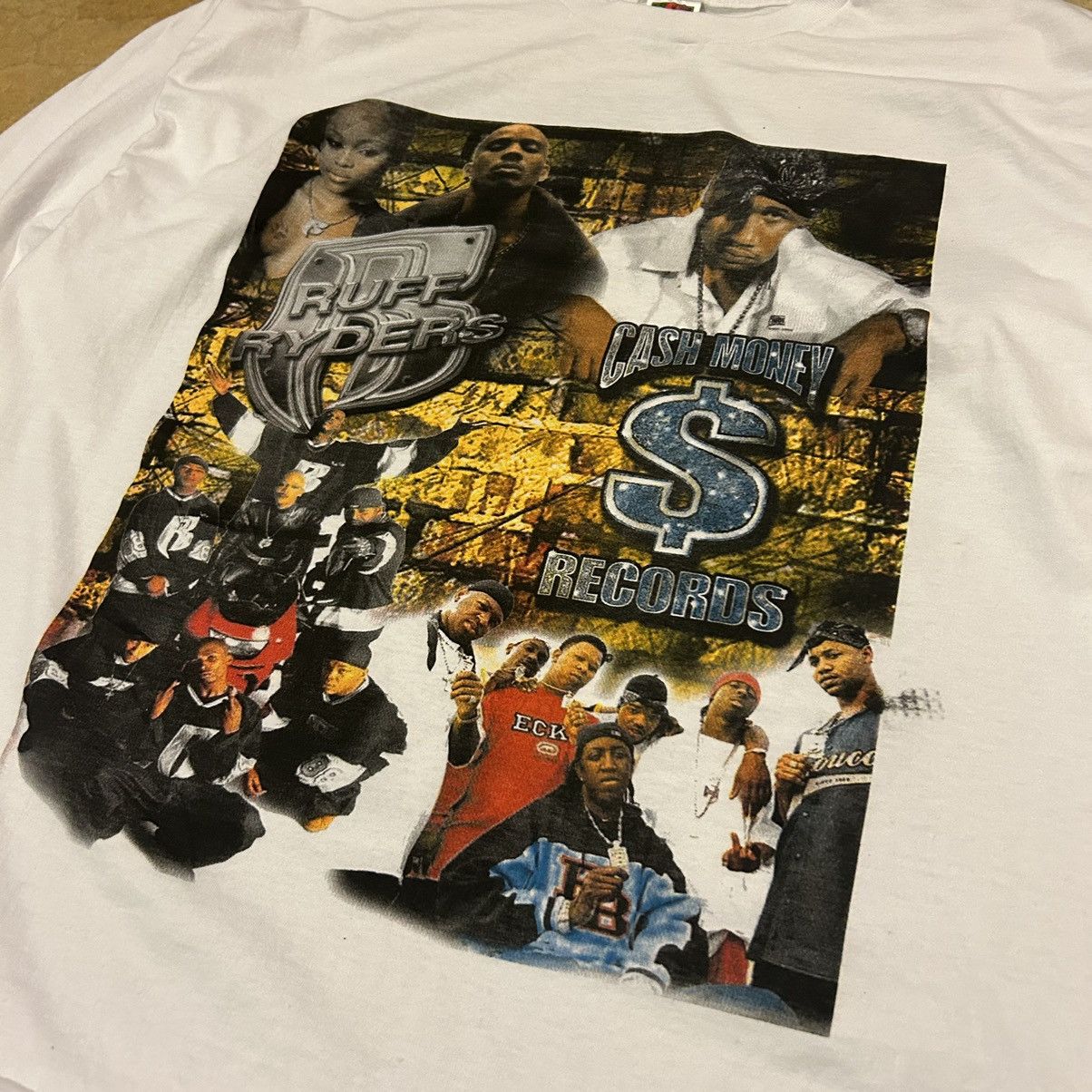 Rap Tees × Ruff Ryders × Vintage Crazy Vintage 90s Ruff Ryders Cash Money Records Rap Tee Size US XXL / EU 58 / 5 - 2 Thumbnail