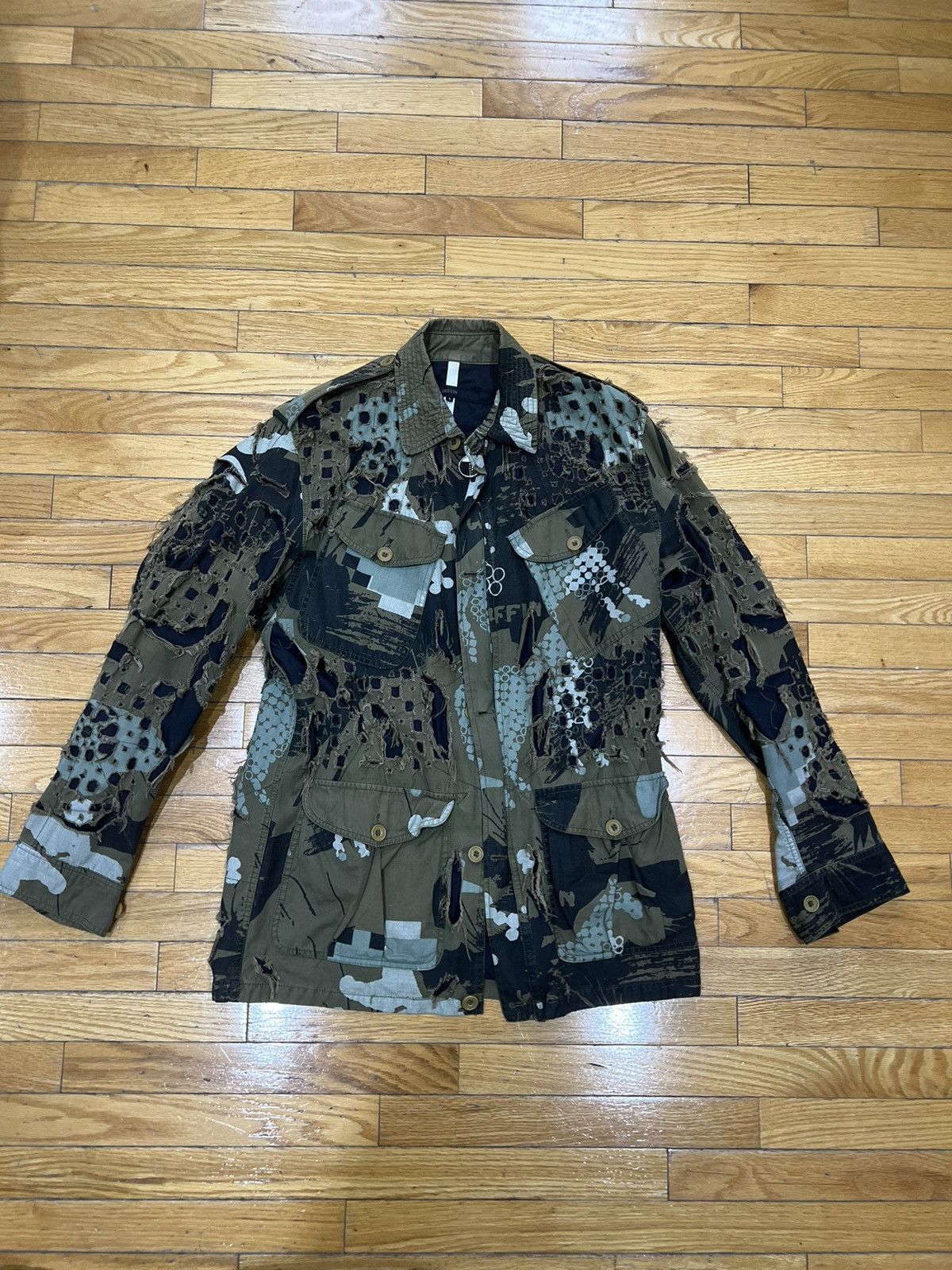 Griffin Griffin Studio Distressed Military Shirt Jacket | Grailed