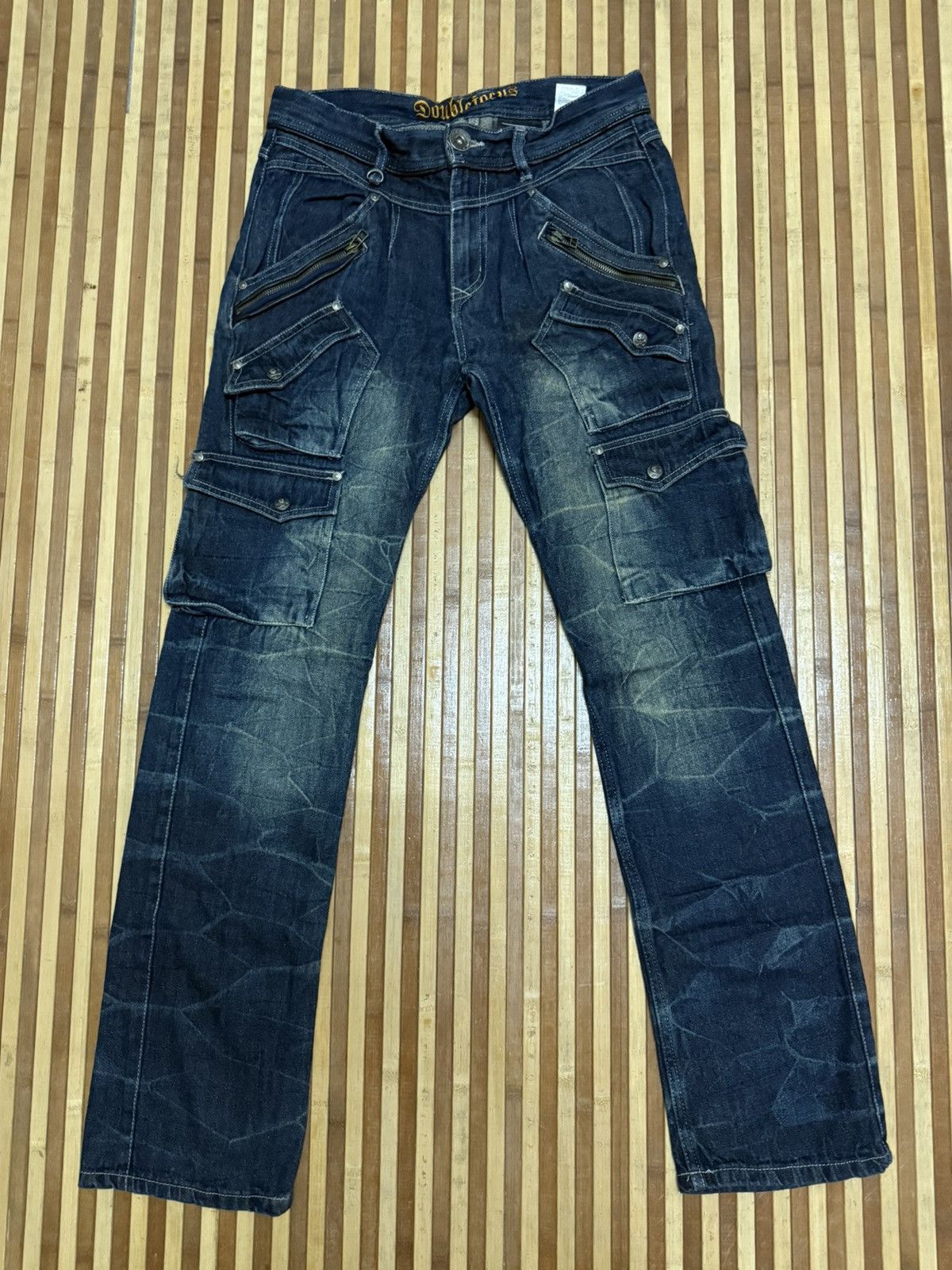 Japanese Brand Double Focus Denim Cargo Pants Streetwear / Multipocket Size US 30 / EU 46 - 2 Thumbnail