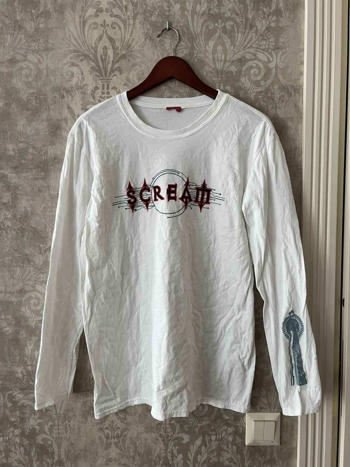 Vintage Vintage Style Long Sleeve Scream Graphic Tee White Size US L / EU 52-54 / 3 - 1 Thumbnail