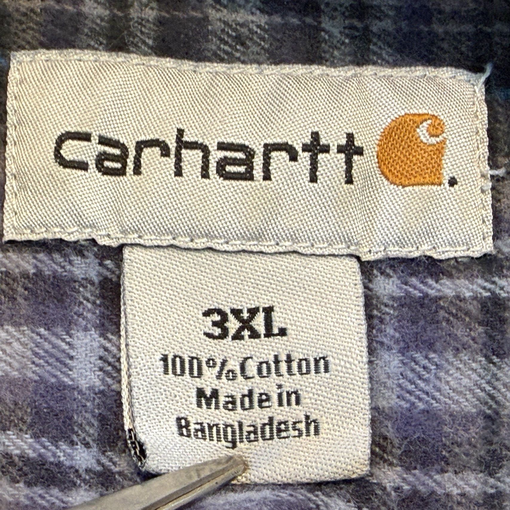 Carhartt VINTAGE Carhartt Flannel Button Up Shirt Mens 3XL Blue Plaid Long Sleeve Workwear Size US XXL / EU 58 / 5 - 6 Thumbnail