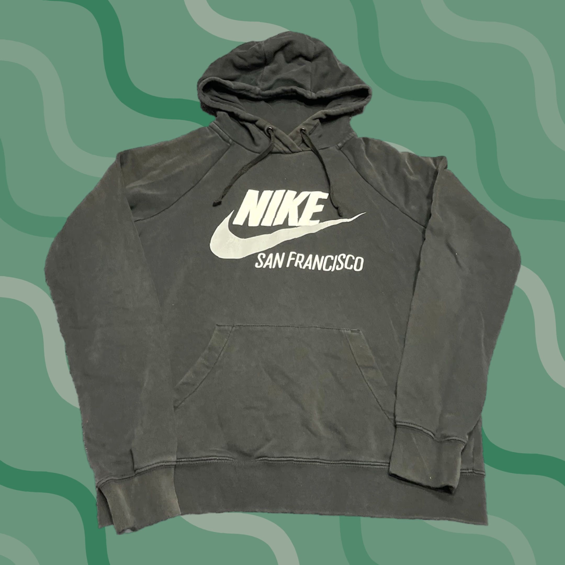 Nike VINTAGE Nike Center Swoosh Spellout Hoodie Shirt Men S Black Pullover 90s J3 Size US S / EU 44-46 / 1 - 1 Thumbnail