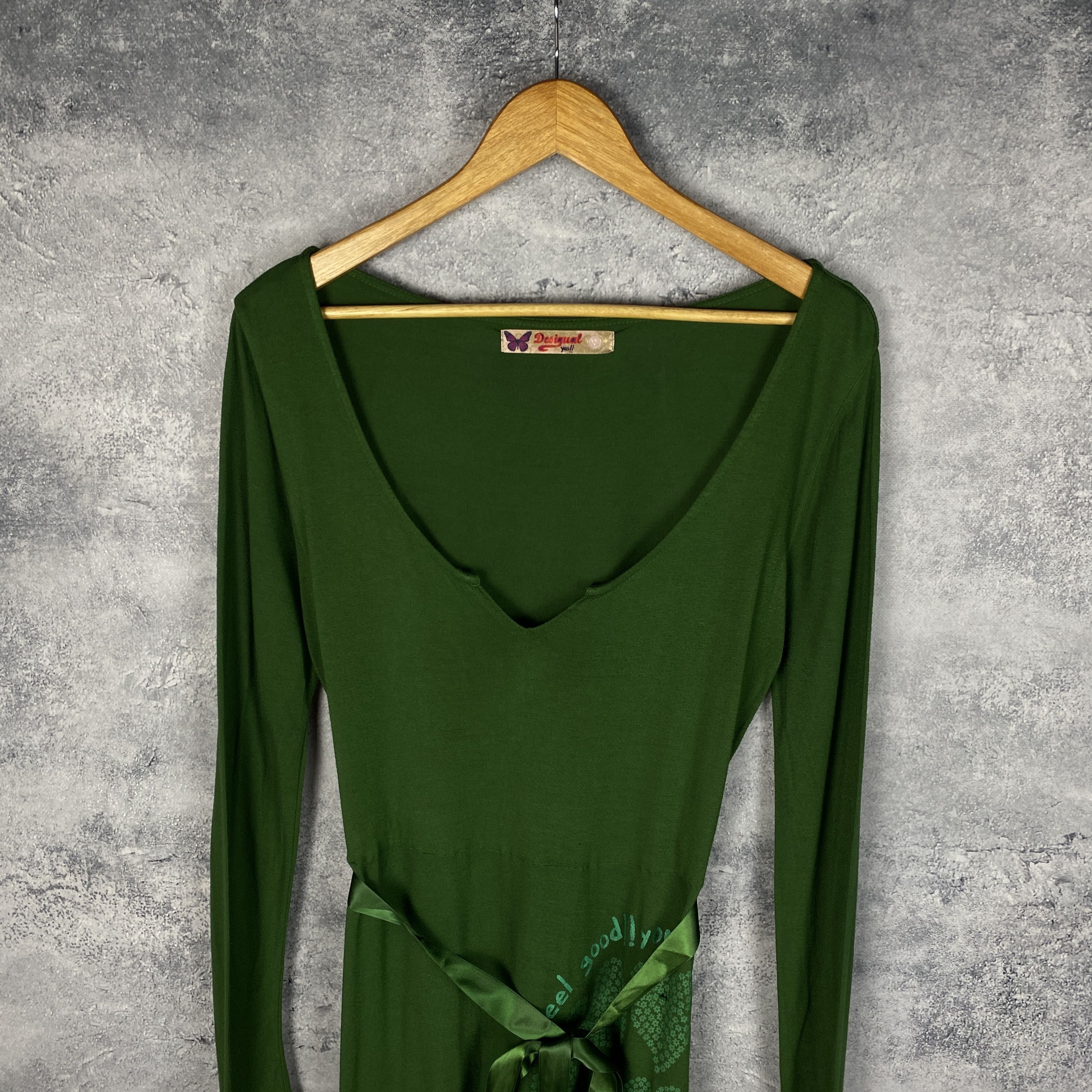Desigual Desigual Dress Women's Size XL Green Long Sleeve Size XL / US 12-14 / IT 48-50 - 2 Thumbnail