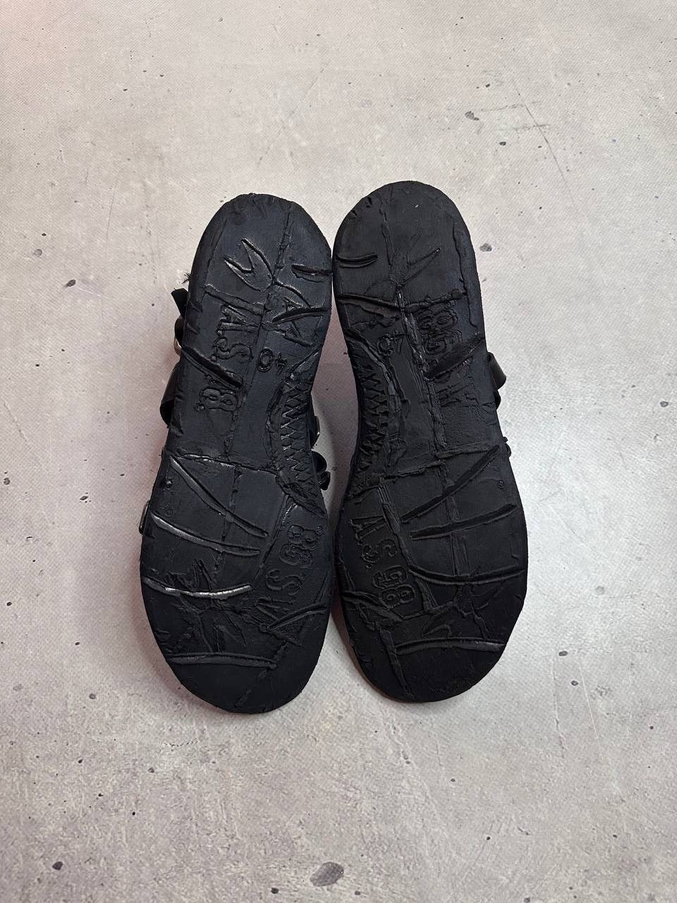 A.S.98 A.S.98 Studded Leather Gladiator Sandals Black 40 Buckle Zip Size US 9 / IT 39 - 5 Thumbnail