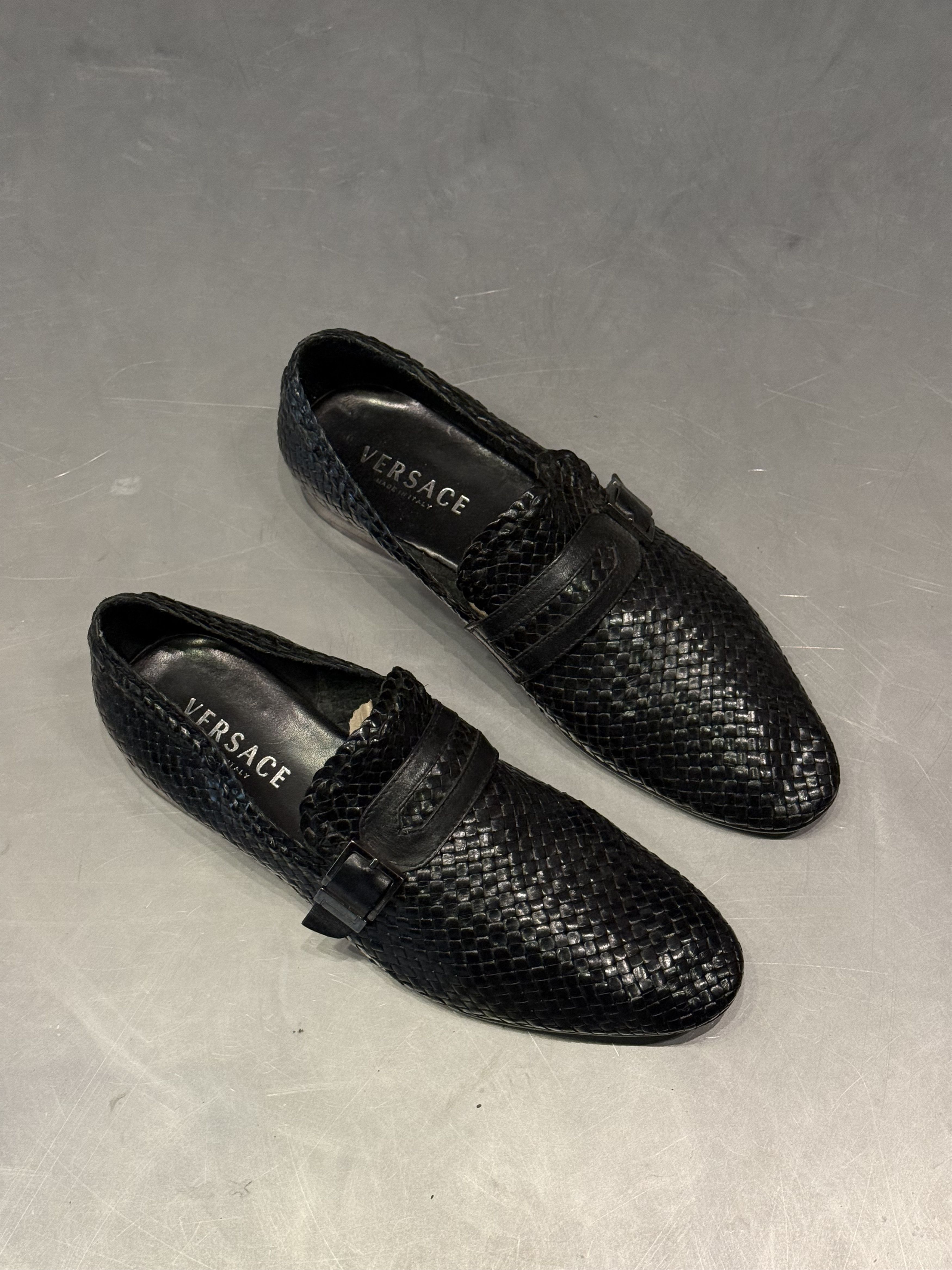 Versace Versace weaved plaid leather vintage loafers Size US 9 / EU 42 - 1 Thumbnail