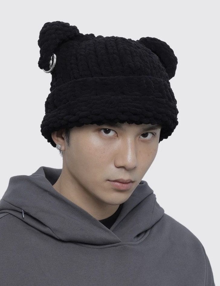 Japanese Brand Avant garde punk o-ring teddy bear balaclava beanie hat Size ONE SIZE - 4 Thumbnail
