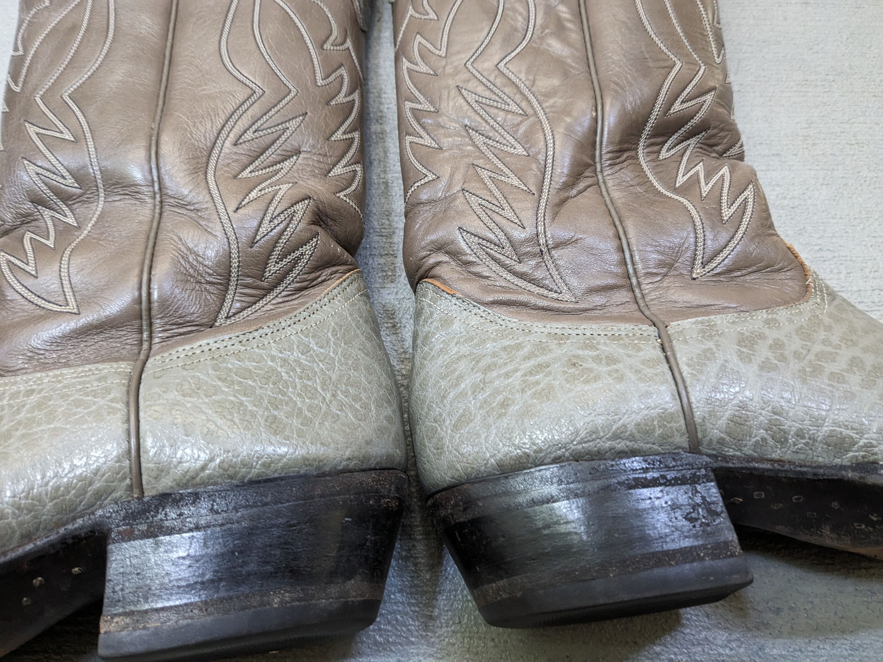 Nocona Nocona Cowboy Boots 8.5 Gray Leather Western Antelope Size US 8.5 / EU 41-42 - 7 Thumbnail
