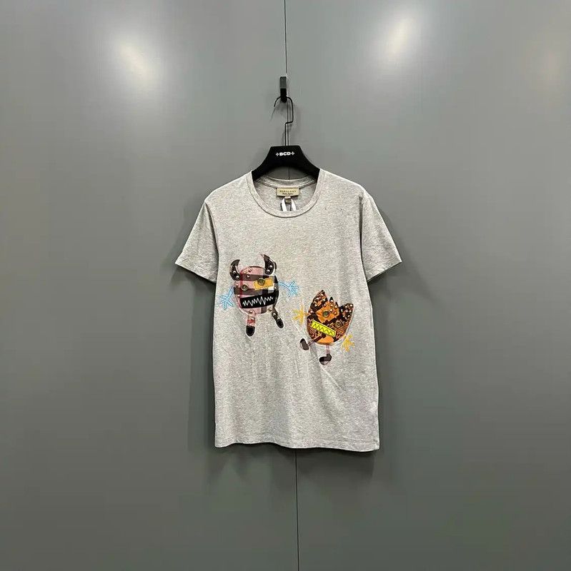 Burberry Burberry Gray Cotton Logo Short Sleeve T-Shirt Size M / US 6-8 / IT 42-44 - 1 Thumbnail