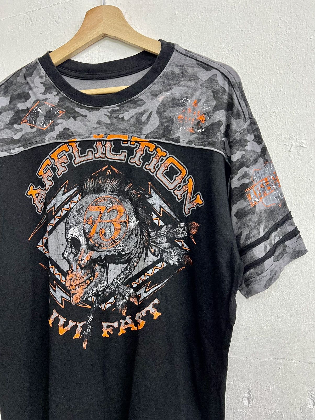 Affliction × If Six Was Nine × Vintage VINTAGE Y2K AFFLICTION SKULL AMERICAN CUSTOM TEE Size US XL / EU 56 / 4 - 3 Thumbnail