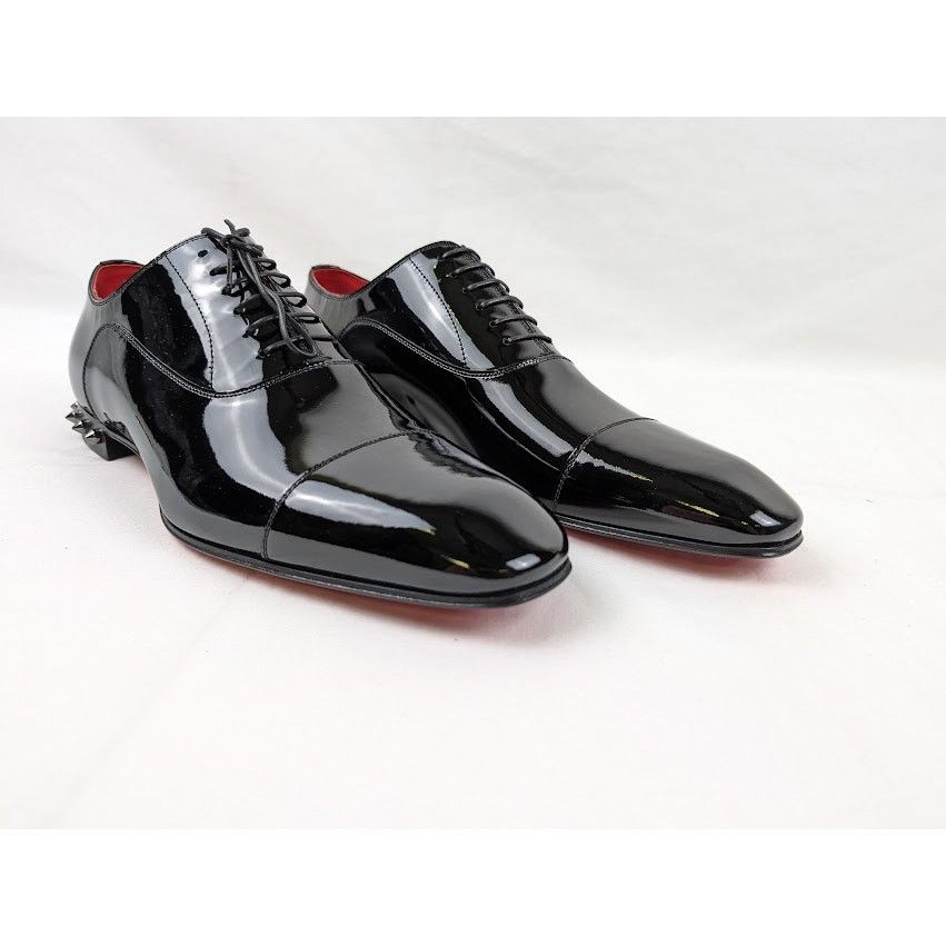 Christian Louboutin o1rshd1 So Greggo Flat Shoes in Black/Gun Metal/Lin Loubi Size US 10 / EU 43 - 7 Thumbnail
