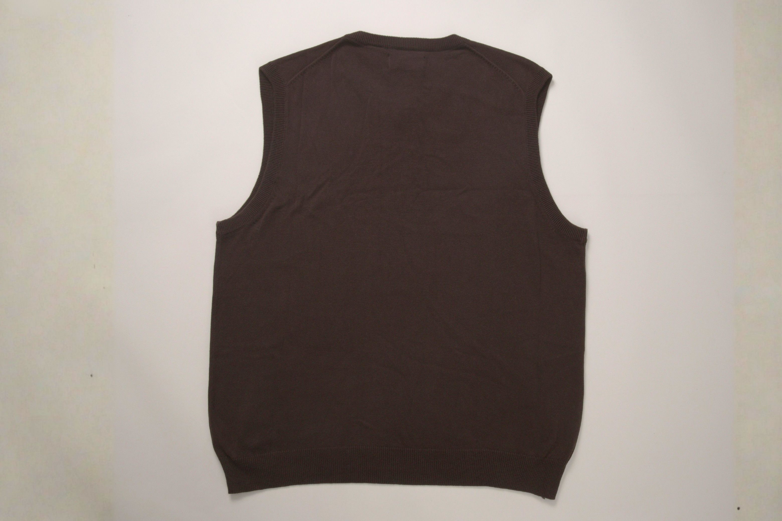 Chaps Ralph Lauren Vintage Brown Cotton Knit Vest (Large) Size US L / EU 52-54 / 3 - 3 Thumbnail