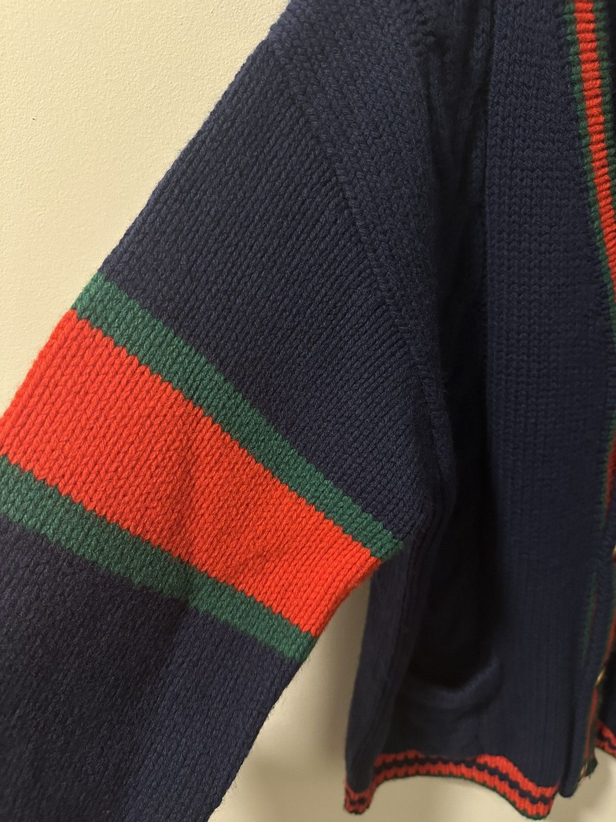 Gucci Gucci Navy Cable Knit Oversized Cardigan Sweater Size US XL / EU 56 / 4 - 4 Thumbnail