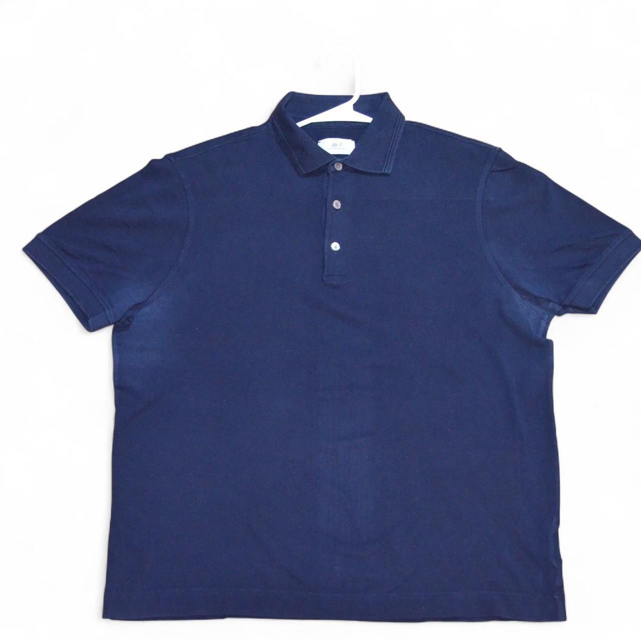 Mr P. MSRP $110 Mr P. Mr Porter navy blue pique polo cotton large Size US L / EU 52-54 / 3 - 1 Thumbnail