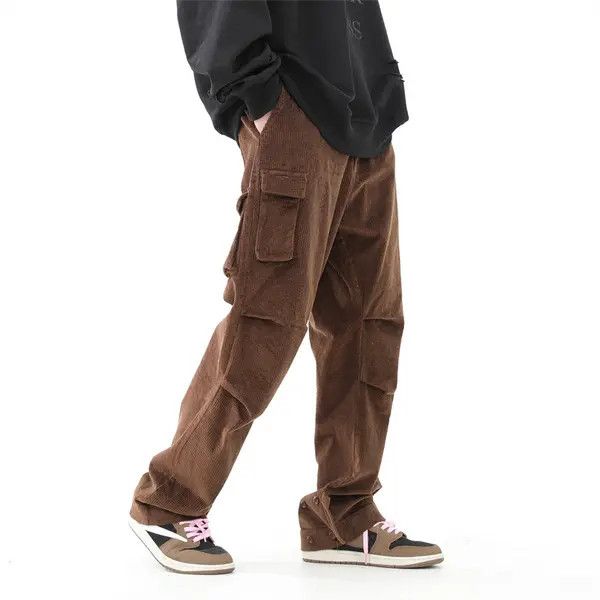 Japanese Brand Kinuka x ishi Brown Corduroy Pleated Pants Size US 32 / EU 48 - 2 Thumbnail