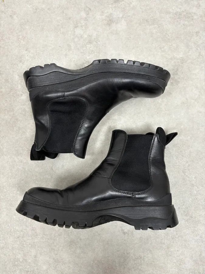 Prada FW1999 Prada Black Chelsea Vibram Leather Boots Size US 7.5 / EU 40-41 - 4 Thumbnail