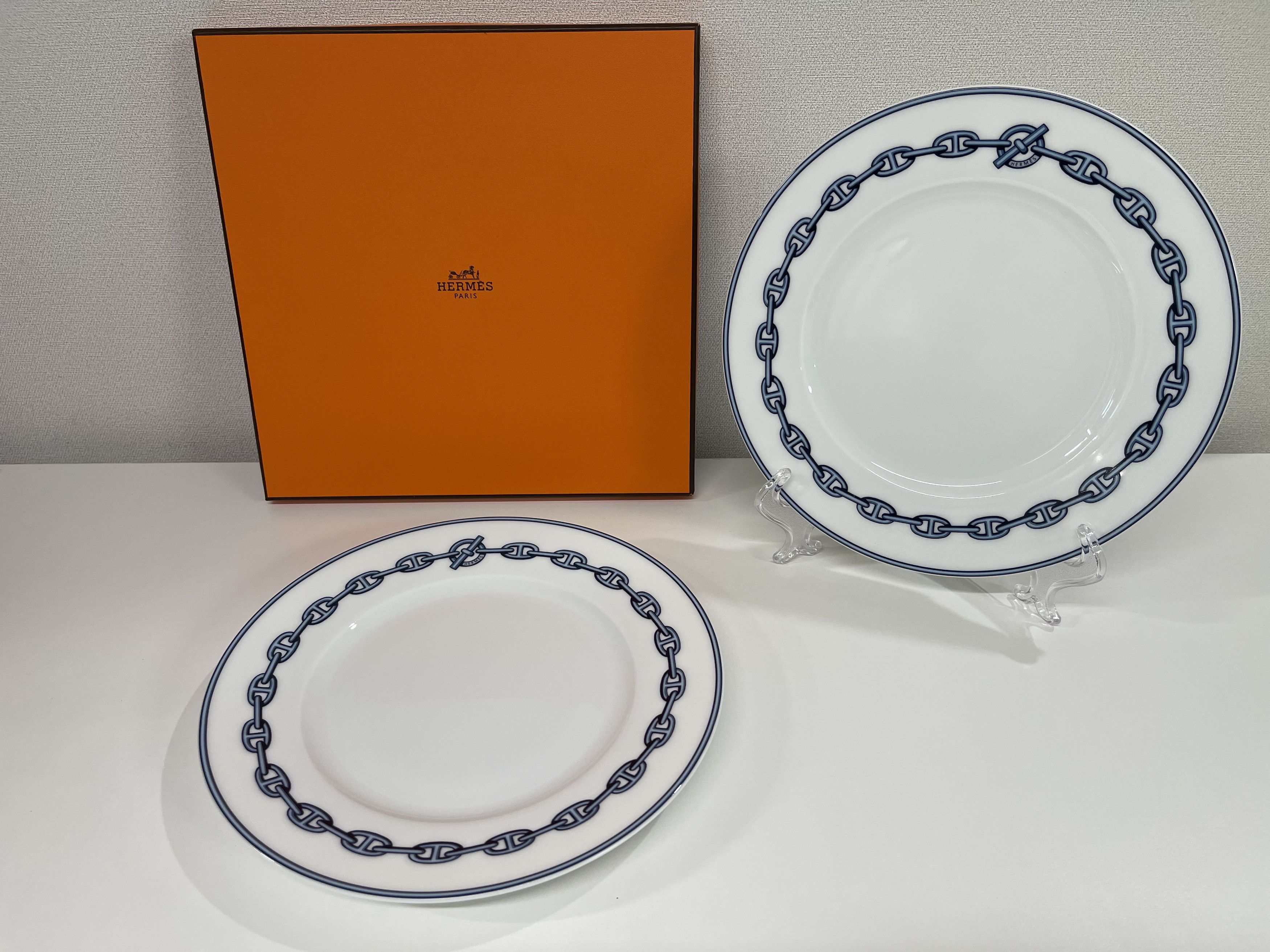 Hermes Hermes Chaine D'Ancre Blue Plate 2P Set Size ONE SIZE - 1 Thumbnail