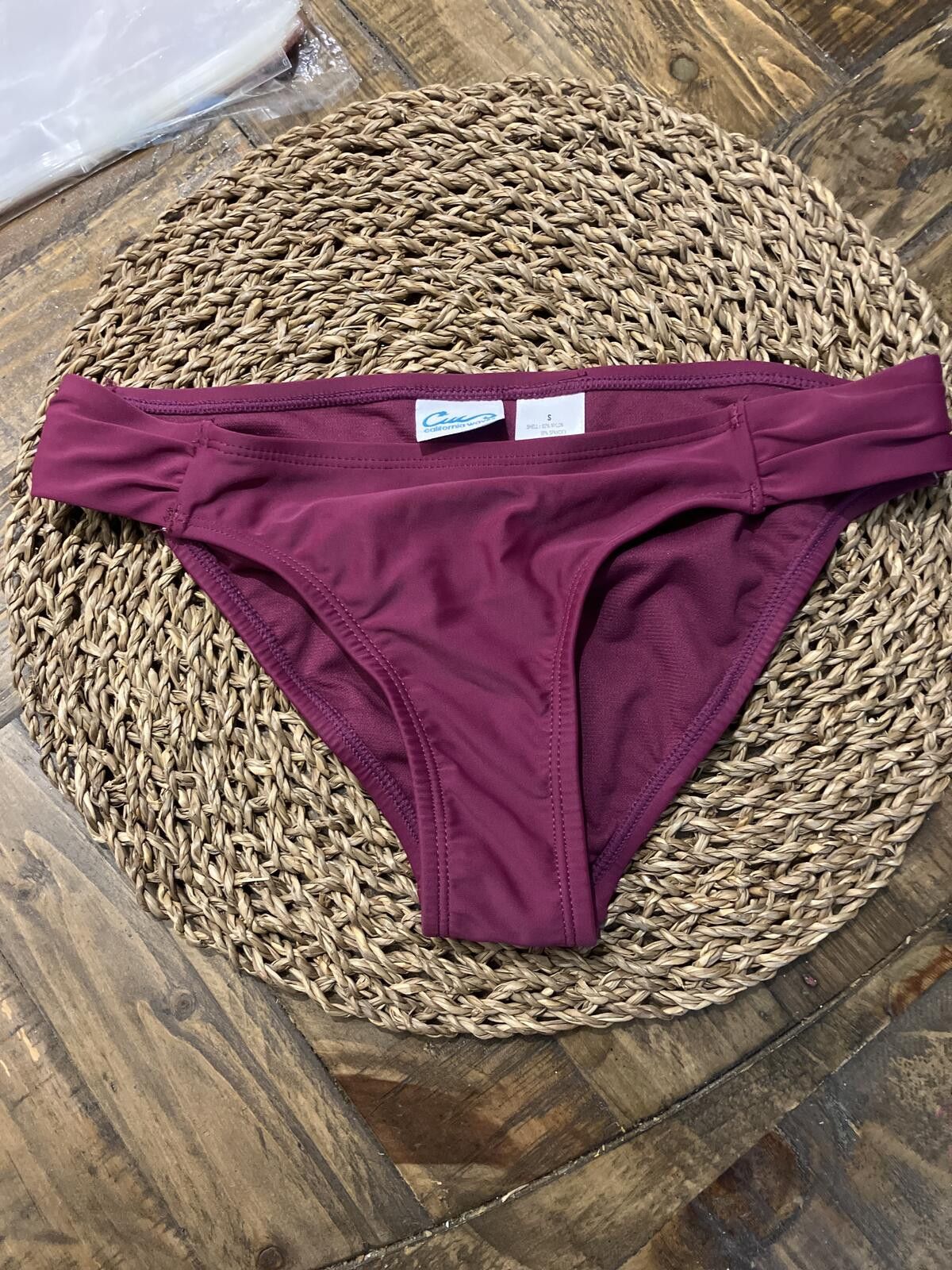 Other NWT California Waves Burgundy Bikini Bottoms Size Small Size ONE SIZE - 1 Thumbnail