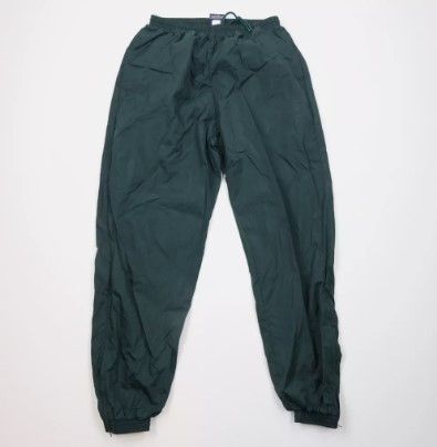Vintage Vintage 90s Streetwear Blank Lined Nylon Joggers Pants Green Size US 36 / EU 52 - 1 Thumbnail