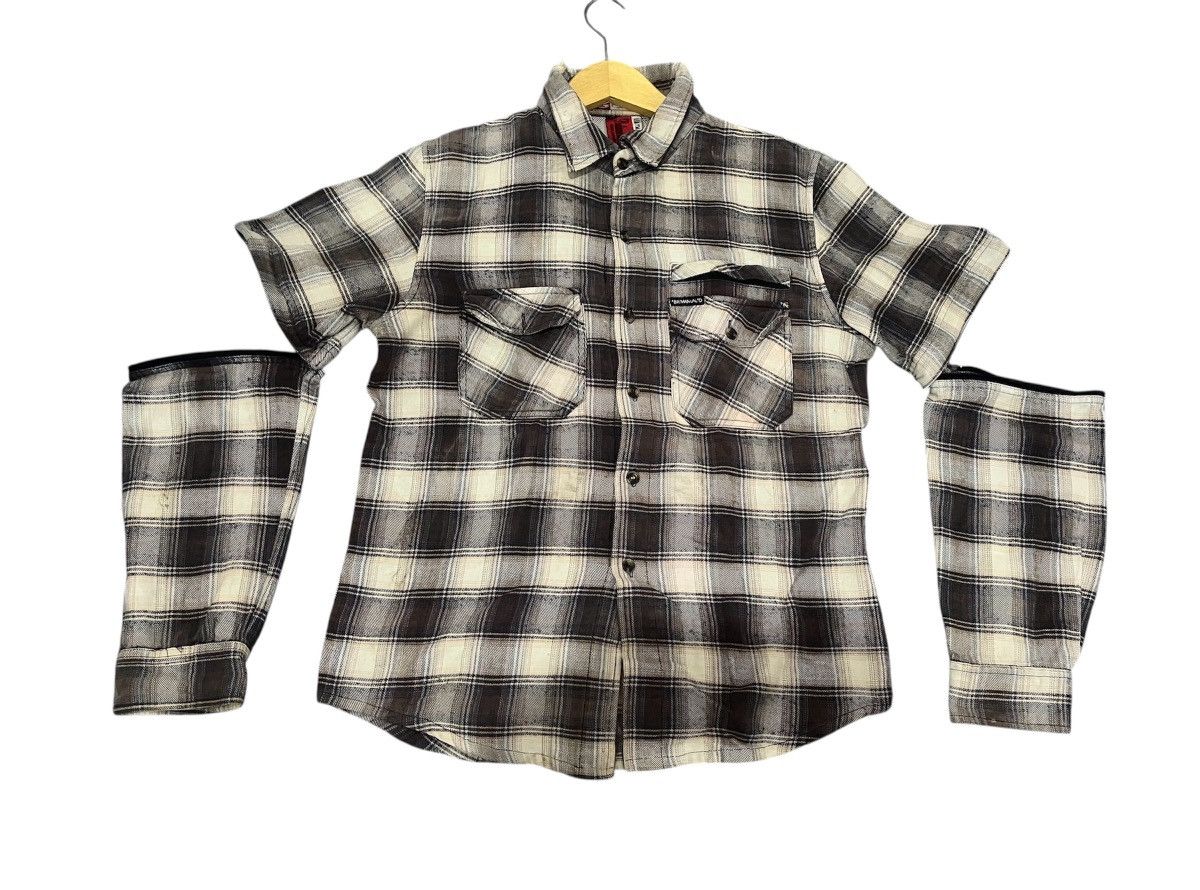 Japanese Brand Unlimited Detachable Zip-Off Sleeve Flannel Streetwear Size US L / EU 52-54 / 3 - 1 Thumbnail