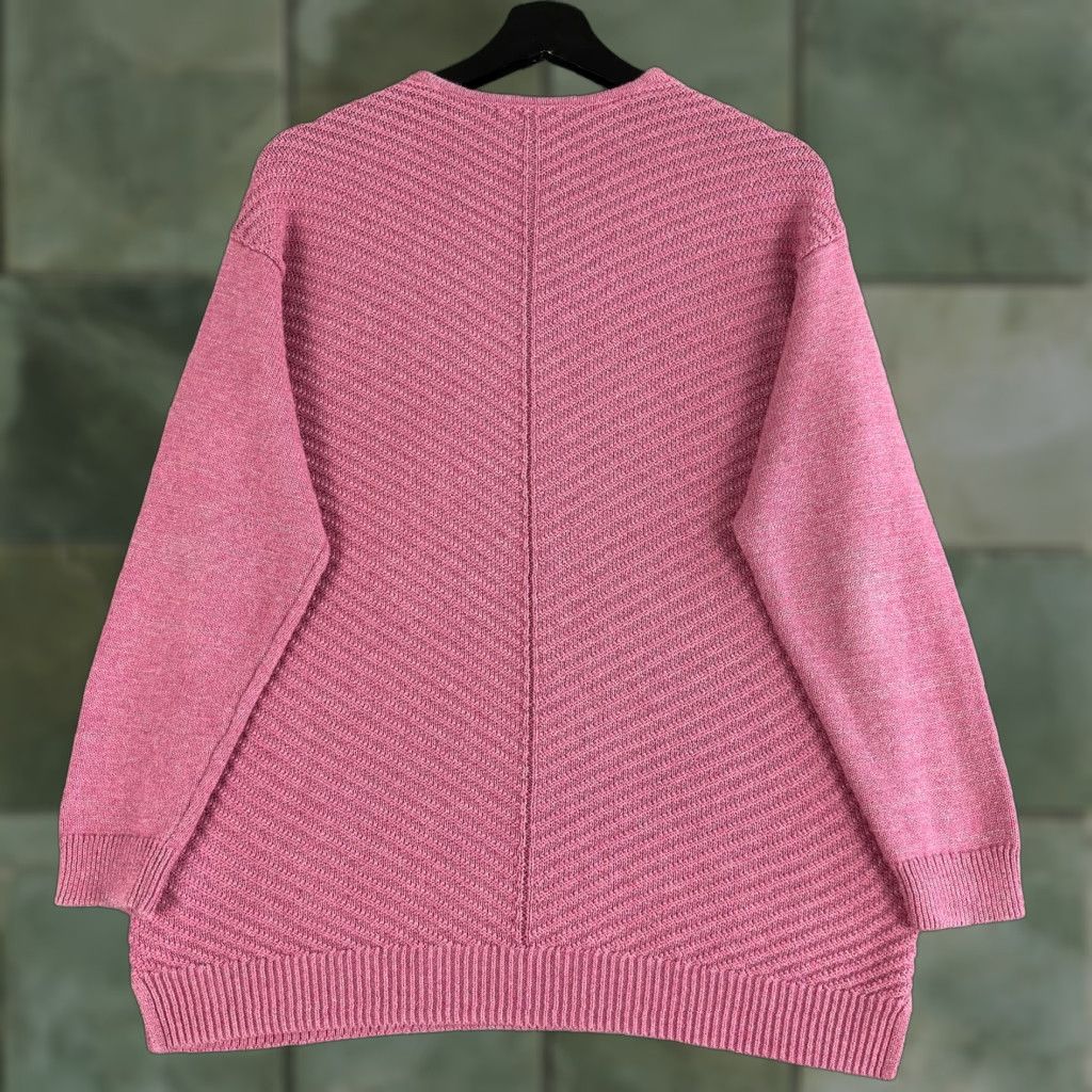 Chaps Chaps Ralph Lauren Sweater Womens Large Pink Metallic V Neck Knit Tunic Pullover Size L / US 10 / IT 46 - 1 Thumbnail