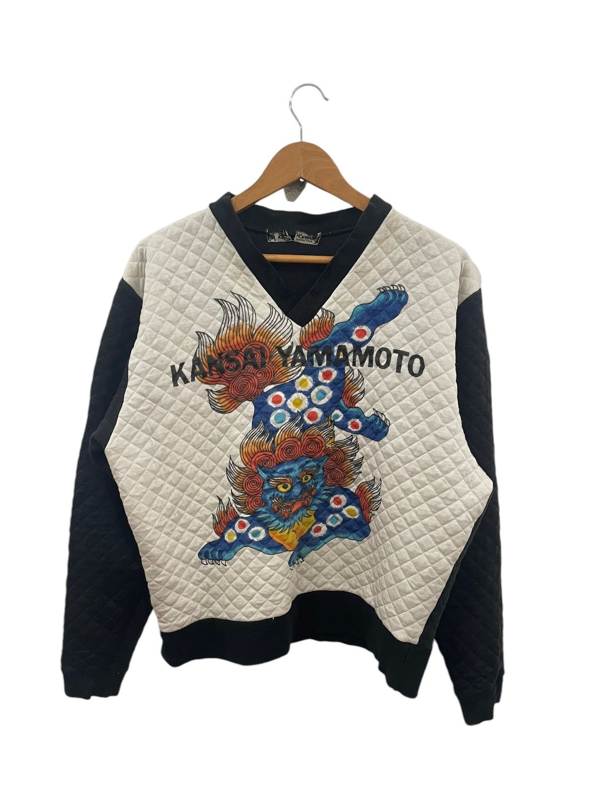 Kansai Yamamoto VINTAGE KANSAI YAMAMOTO DRAGON PRINTED QUILTED PULLOVER Size US M / EU 48-50 / 2 - 1 Thumbnail