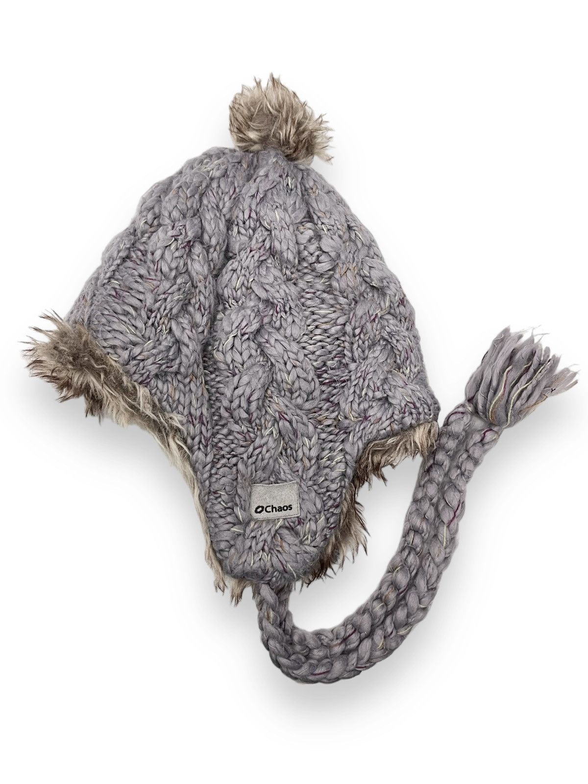 Montbell 🔥Vtg MONTBELL Bold Knitted Fur Ear Flap Beanie Vivienne Size ONE SIZE - 8 Thumbnail
