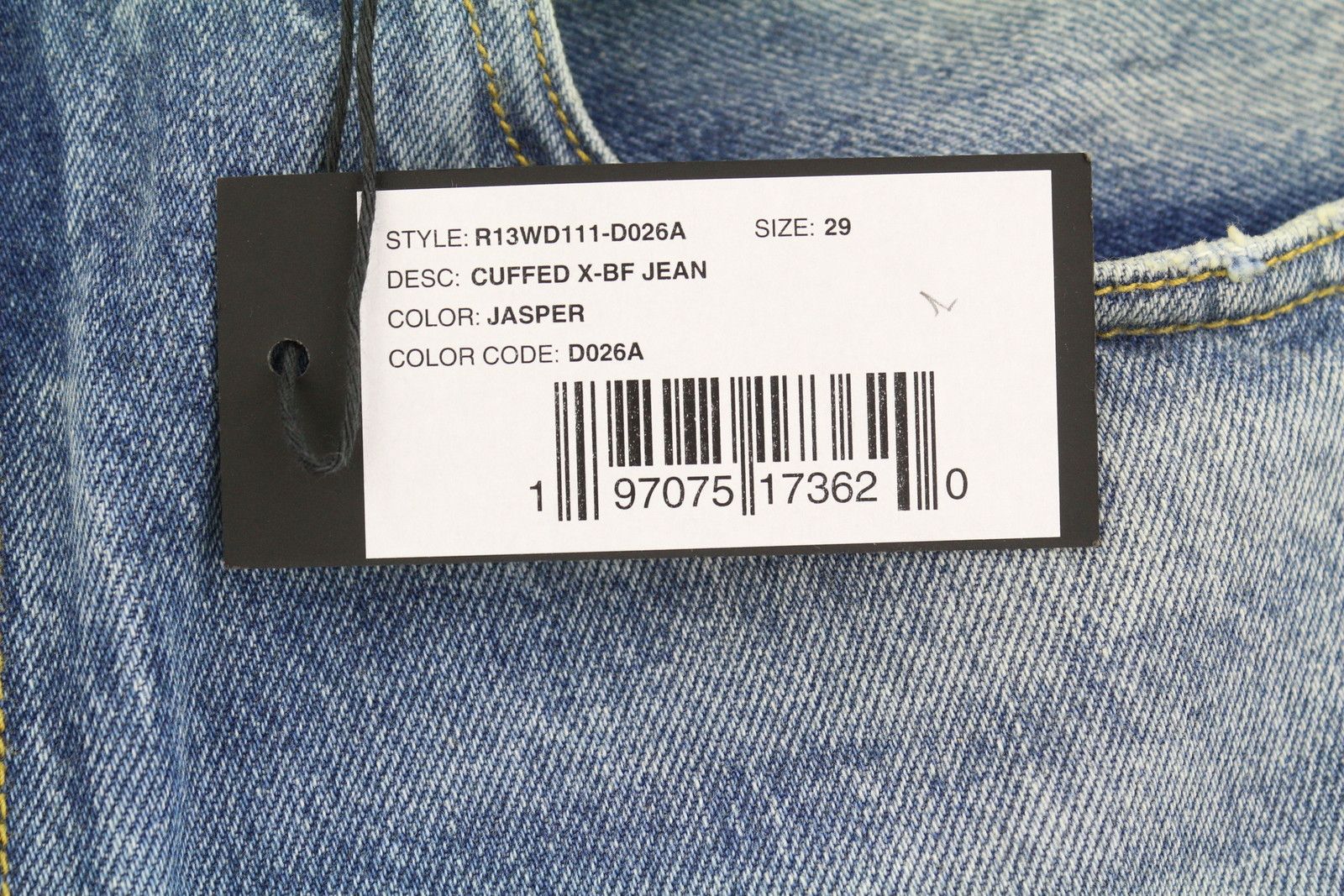 R13 CUFFED X-BF 29 Jasper Faded Blue 87197 Size 29" - 7 Thumbnail