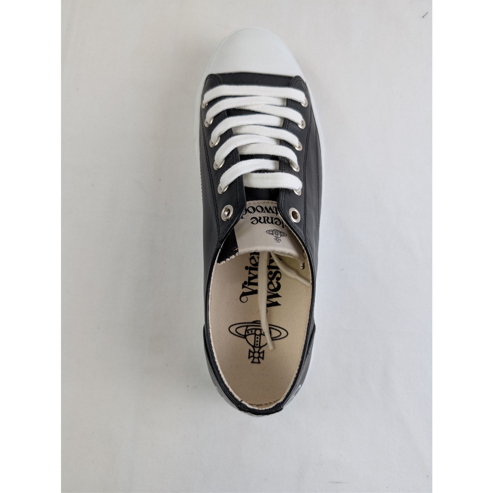 Vivienne Westwood o1rshd1 Plimsoll High Top Eco Leather Sneakers in Black Size US 10 / EU 43 - 18 Thumbnail