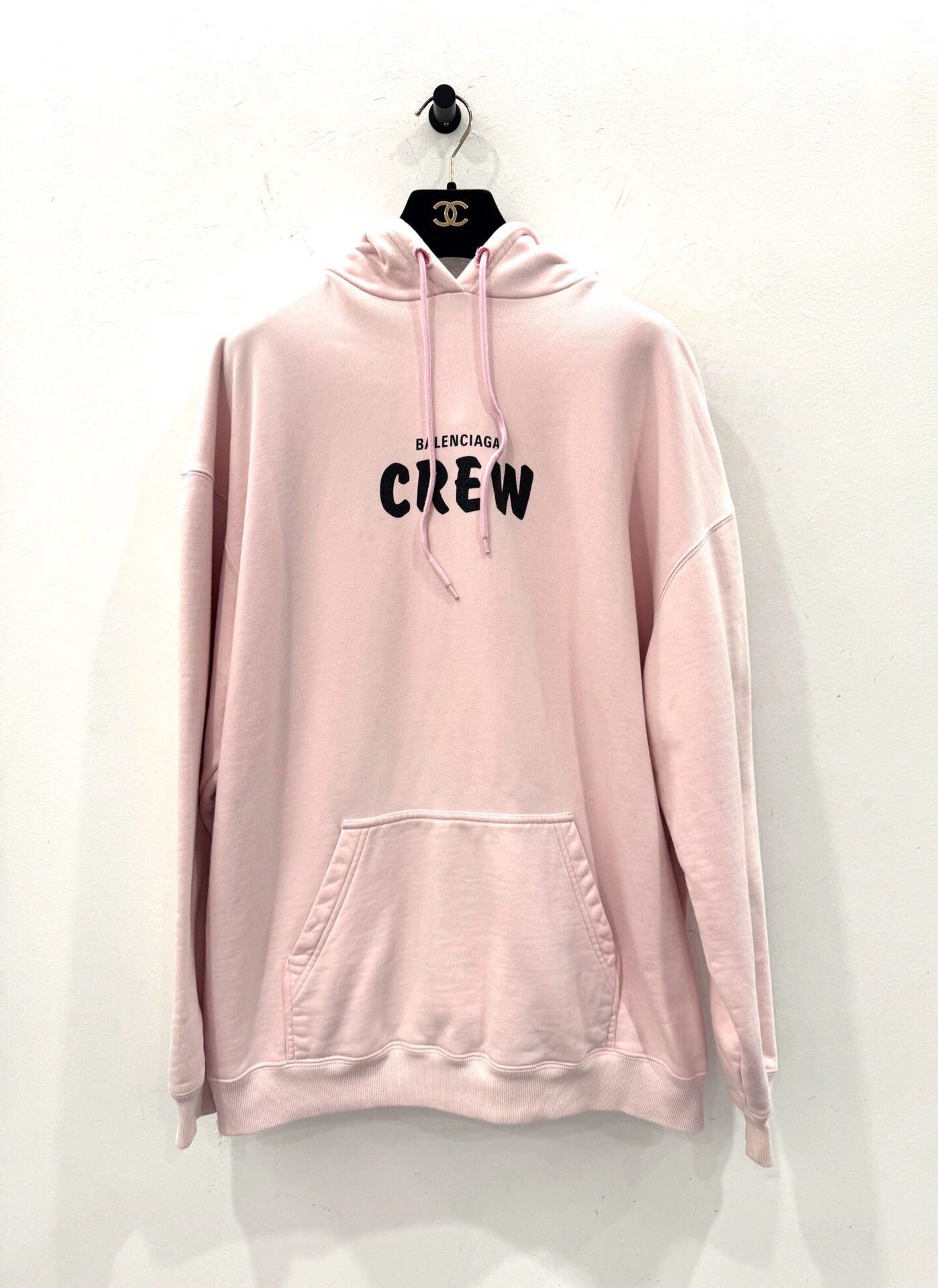 Balenciaga Crew Pink Logo Hoodie
